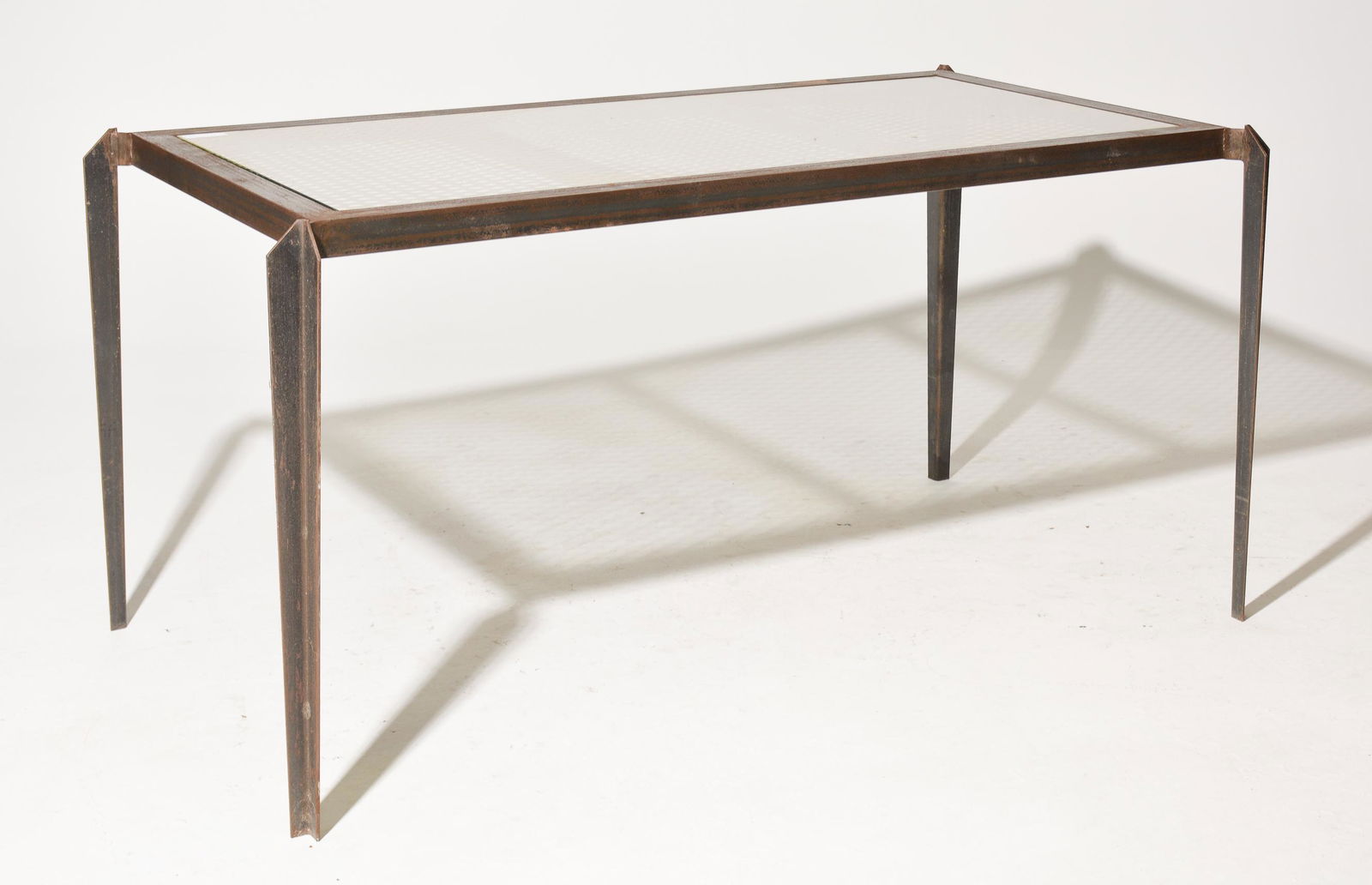 Large Iron Table with Glass Top (1 of 5)