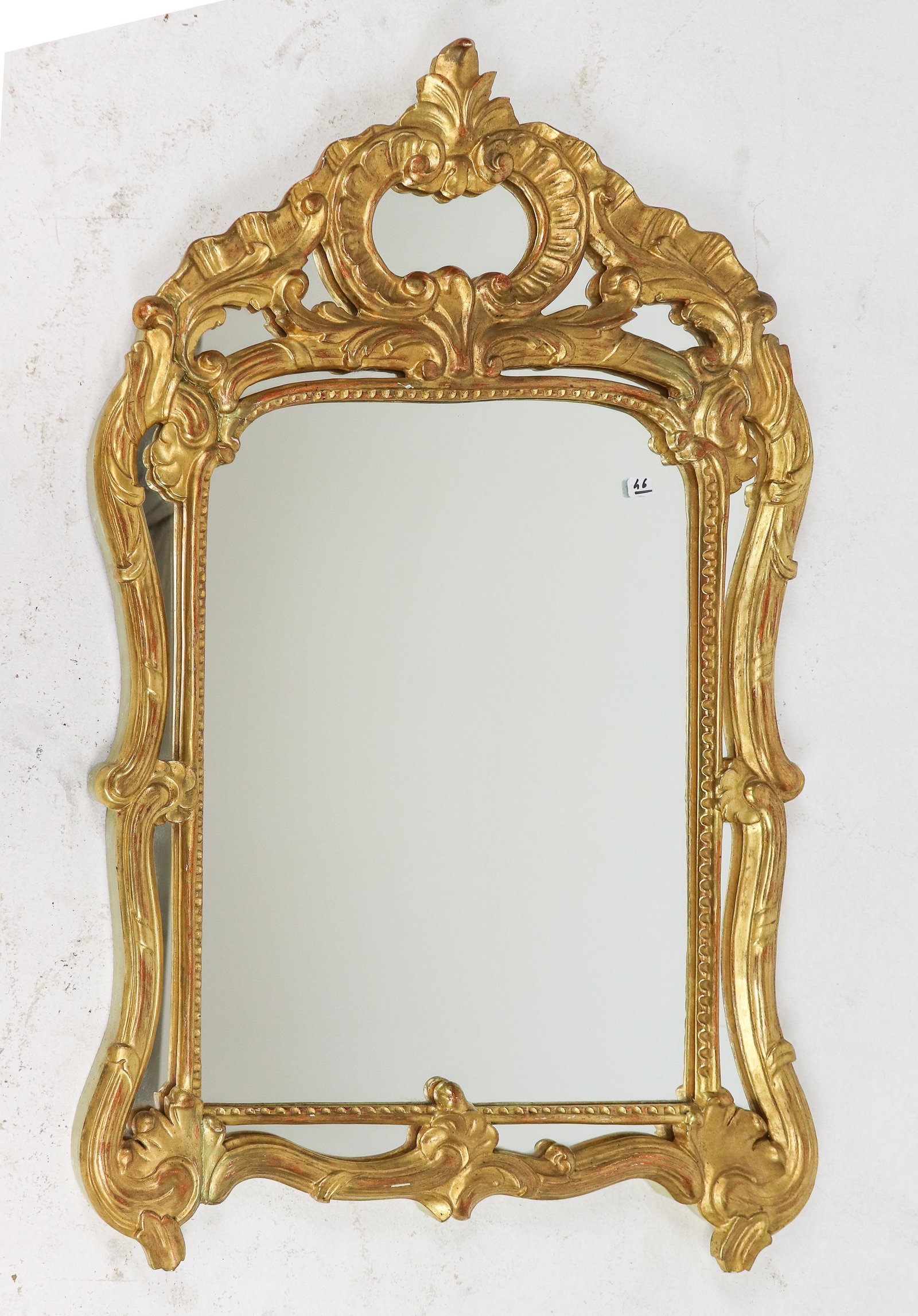 Gilded Louis XVI Style Mirror: Gilded Louis XVI Style Mirror - 41.5 in tall x 25 x 1.5