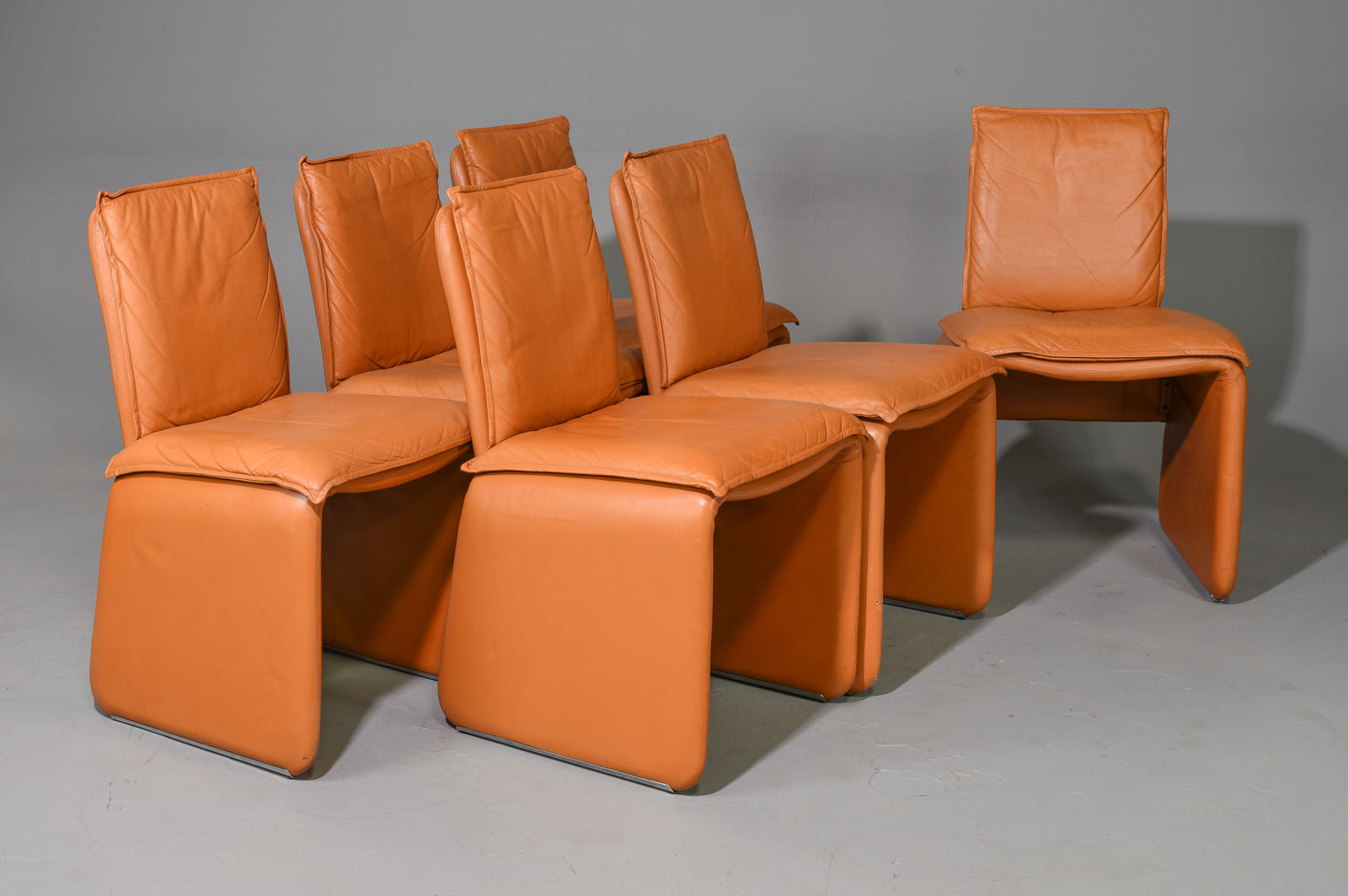 6 Italian Leather Chairs in the manner of Mario Bellini (1 of 11)