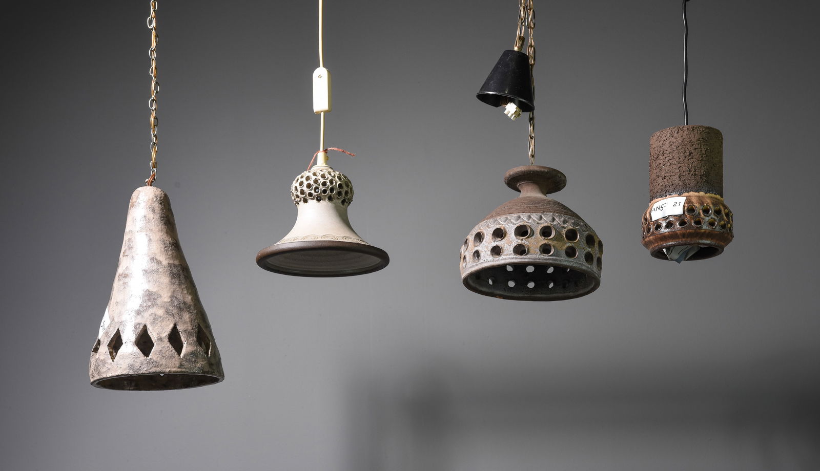 4 Assorted Danish Pottery Pendant Light Chandeliers (1 of 4)