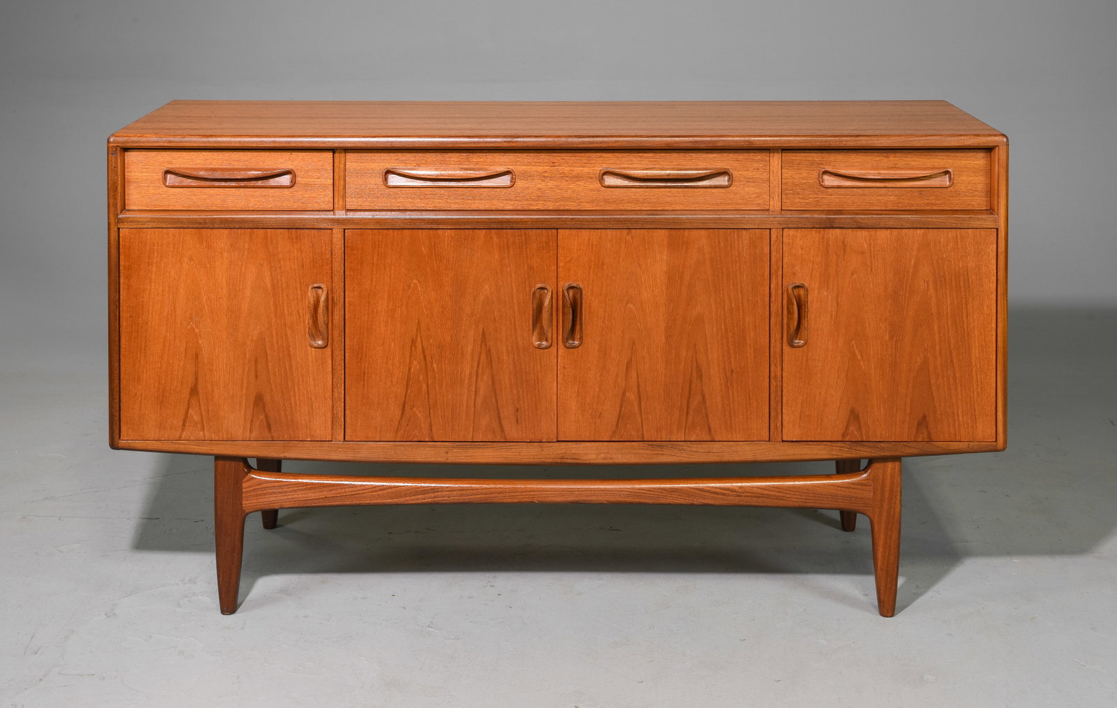 Mid Century Small "Fresco" Sideboard - G-Plan: This Danish Modern Style Teak Credenza is made by Mid Century Modern Furniture Maker G Plan ( Gplan ) & is part of their "Fresco" Range. - 33 in tall x 60 x 18