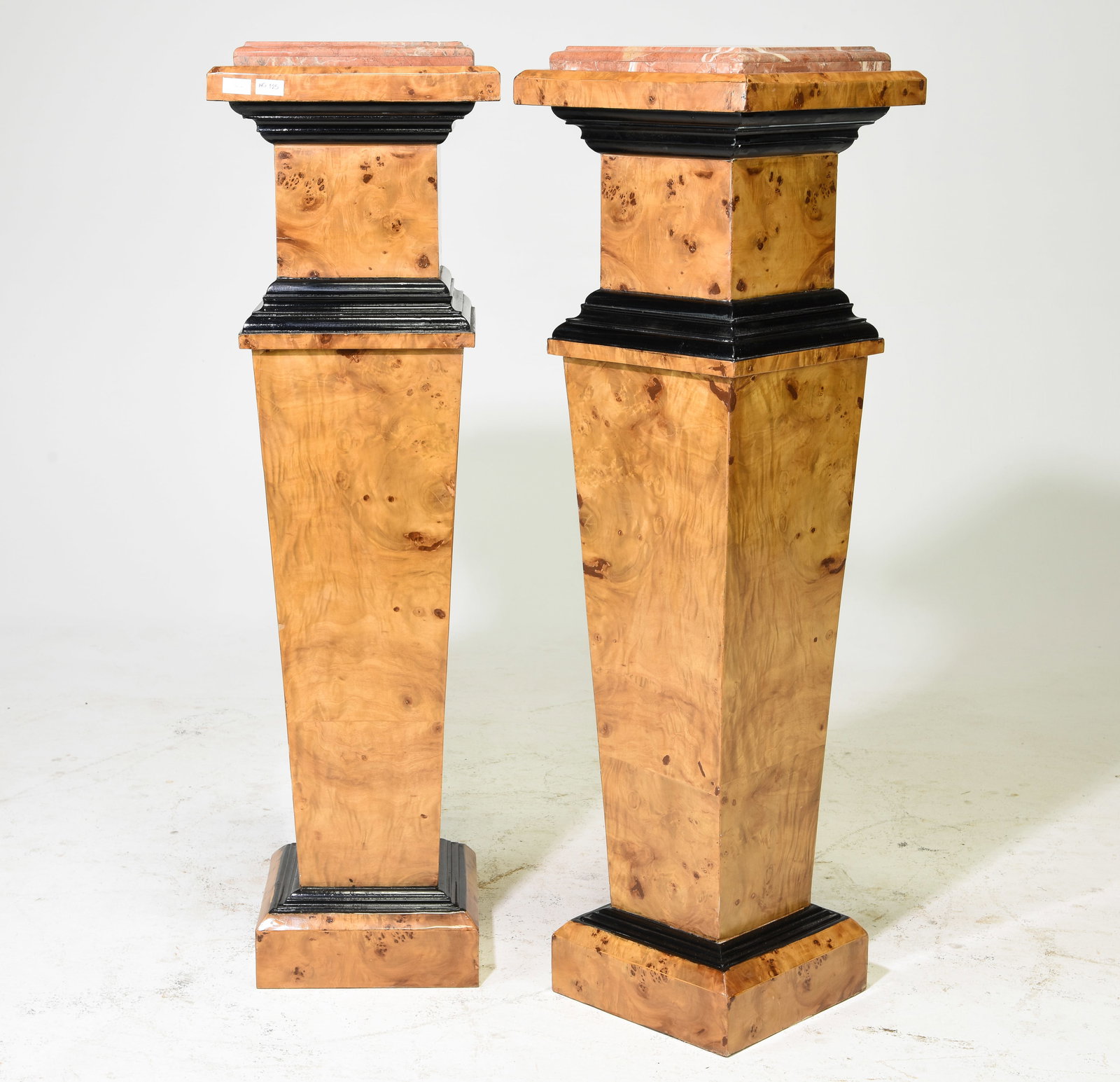 2 Art Deco Style Burled Marble Top Pedestals #1 (1 of 5)