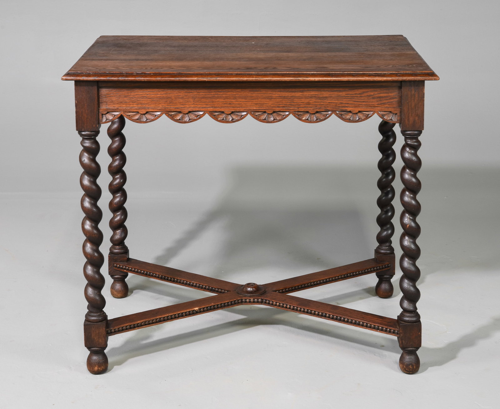 British Oak Barley Twist Table c.1920's-30's (1 of 7)