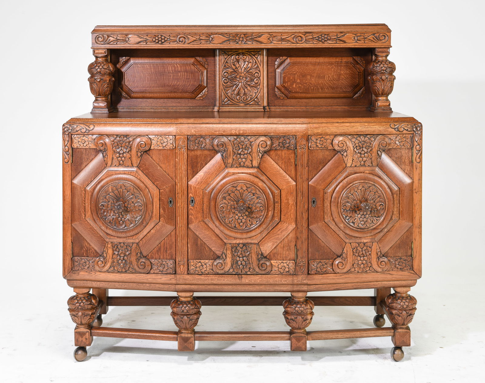 British Carved Oak Sideboard - Pineapple Motif (1 of 7)
