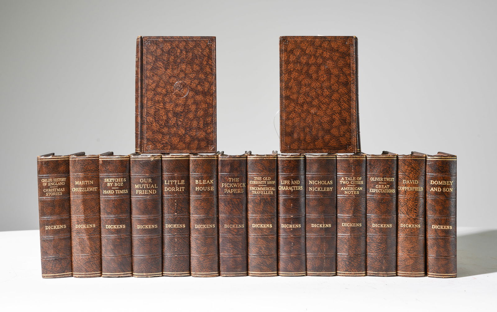16 Brown Charles Dickens Books (1 of 4)