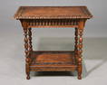 Carved Oak British Occasional Table - Circa 1870