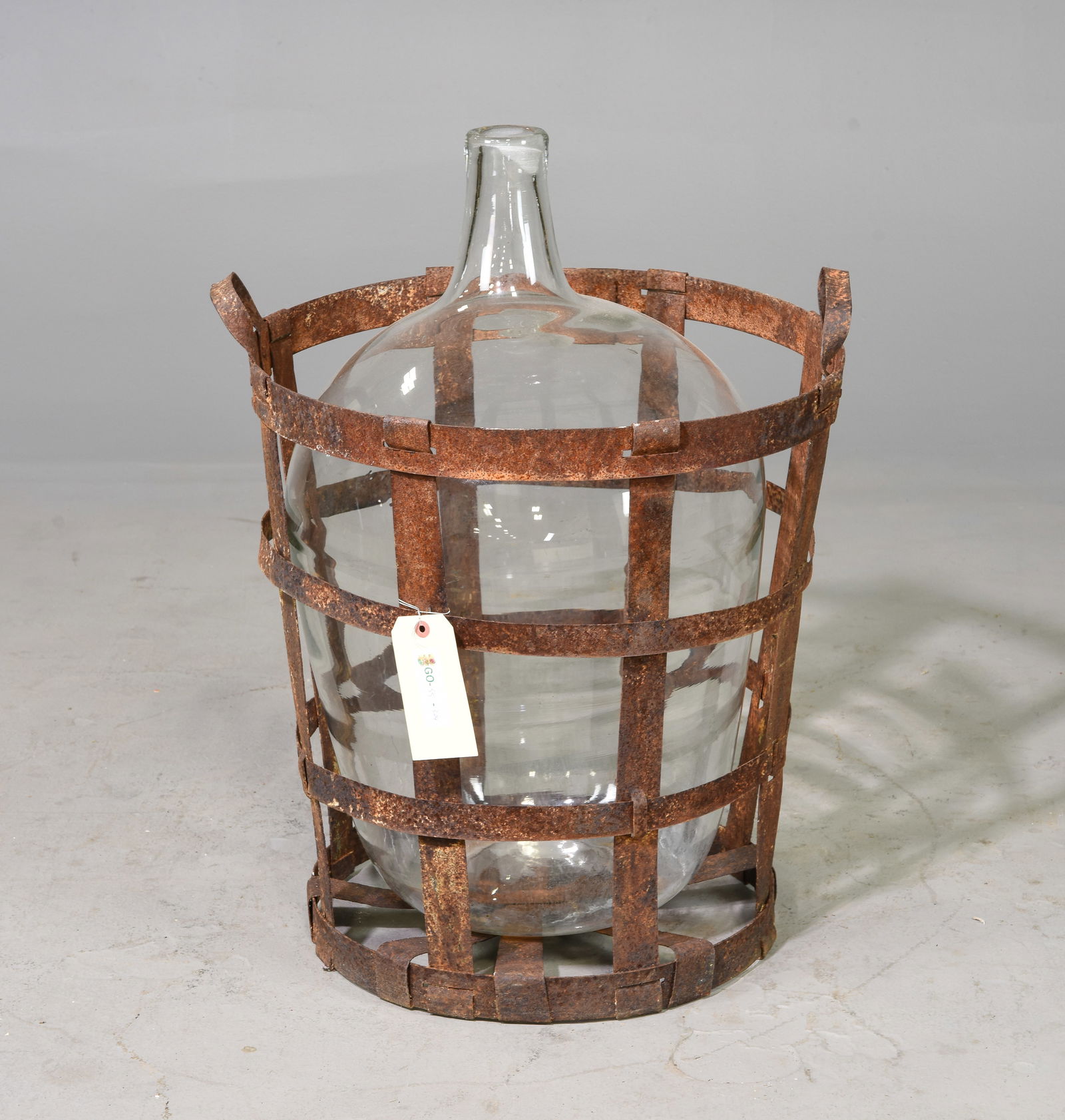 Glass Demijohn / Carboy / Bottle in Metal Basket (1 of 2)