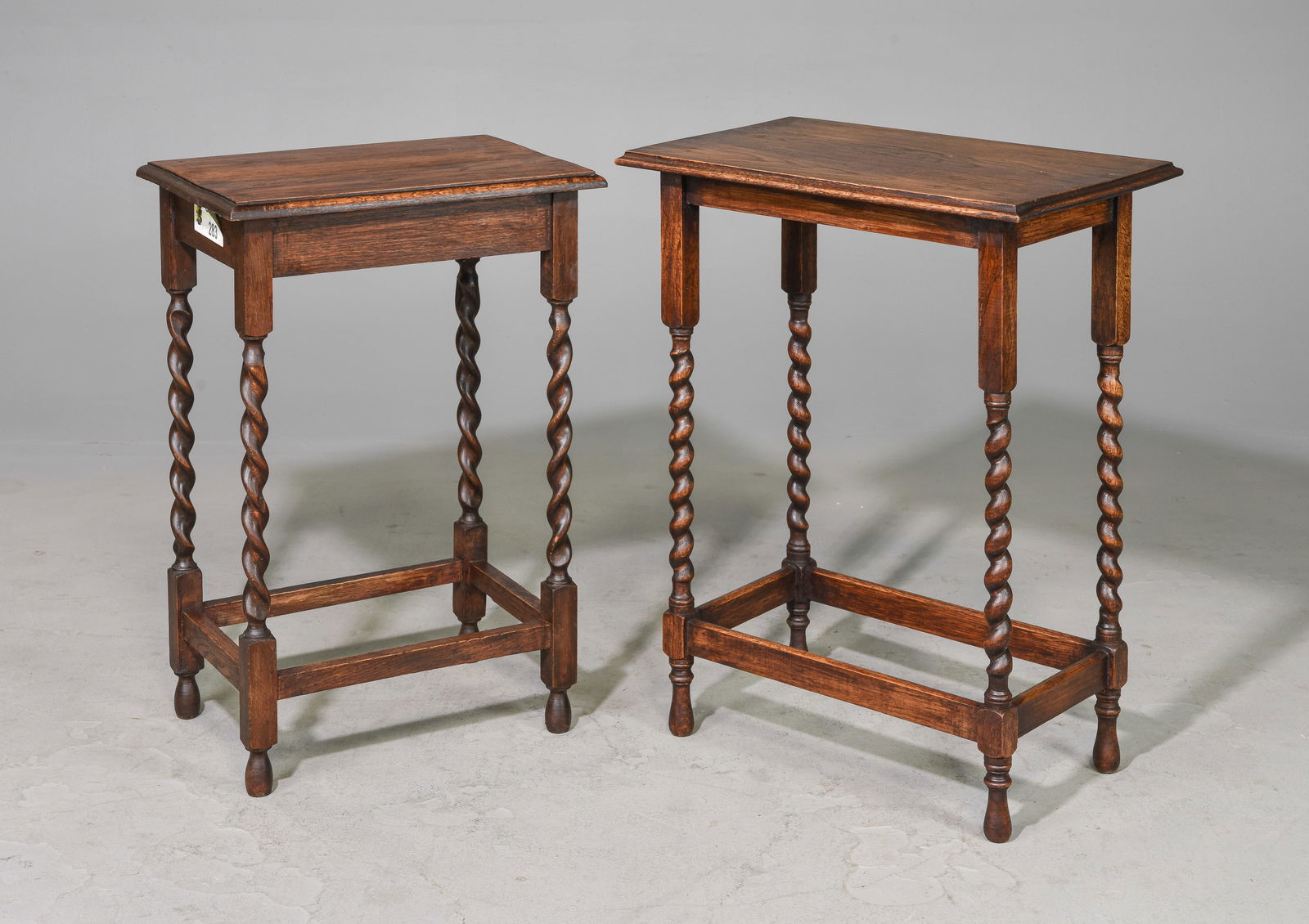 2 Oak Barley Twist Lamp Tables (1 of 3)