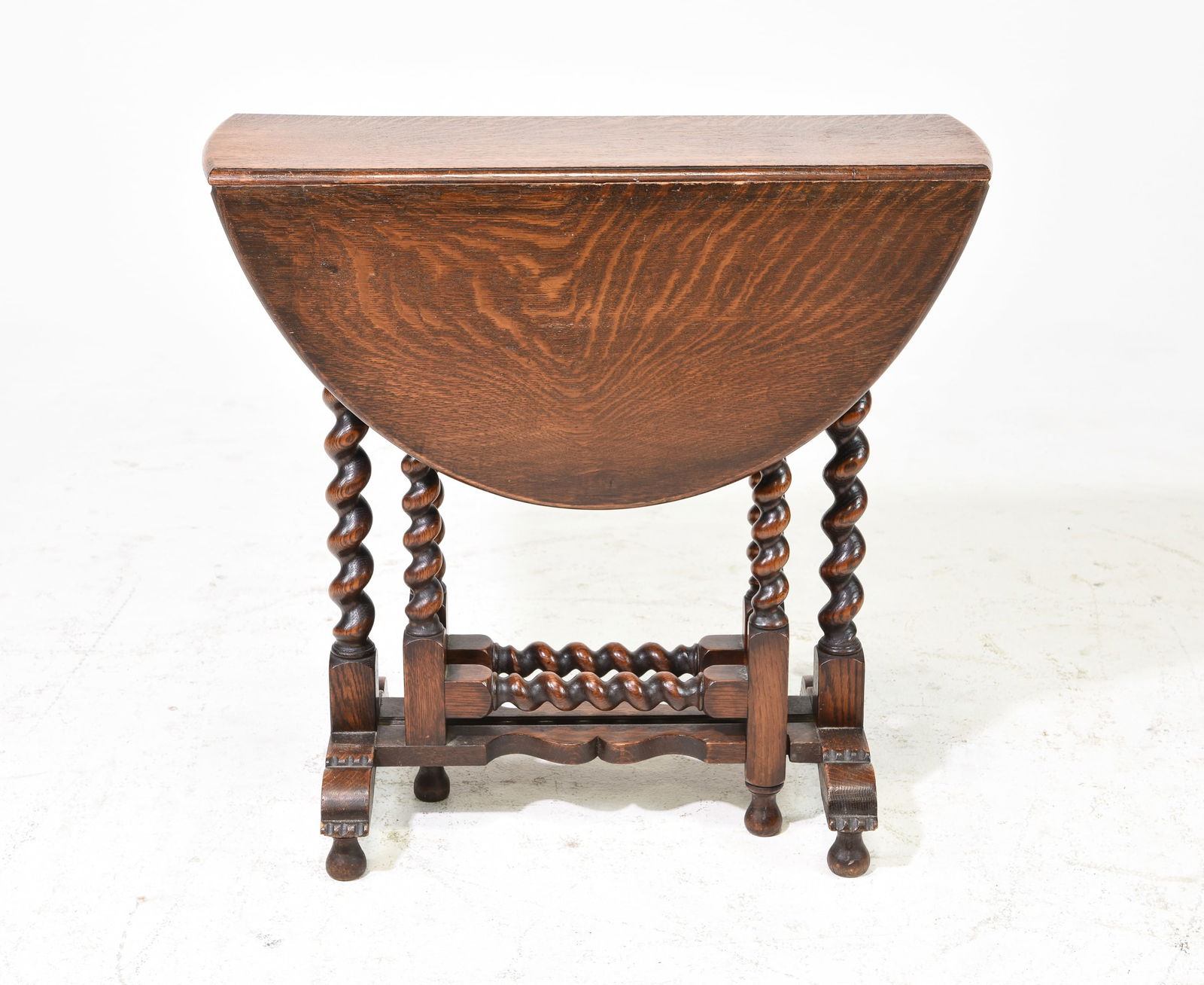 Small Oak Barley Twist Drop Leaf Table (1 of 2)