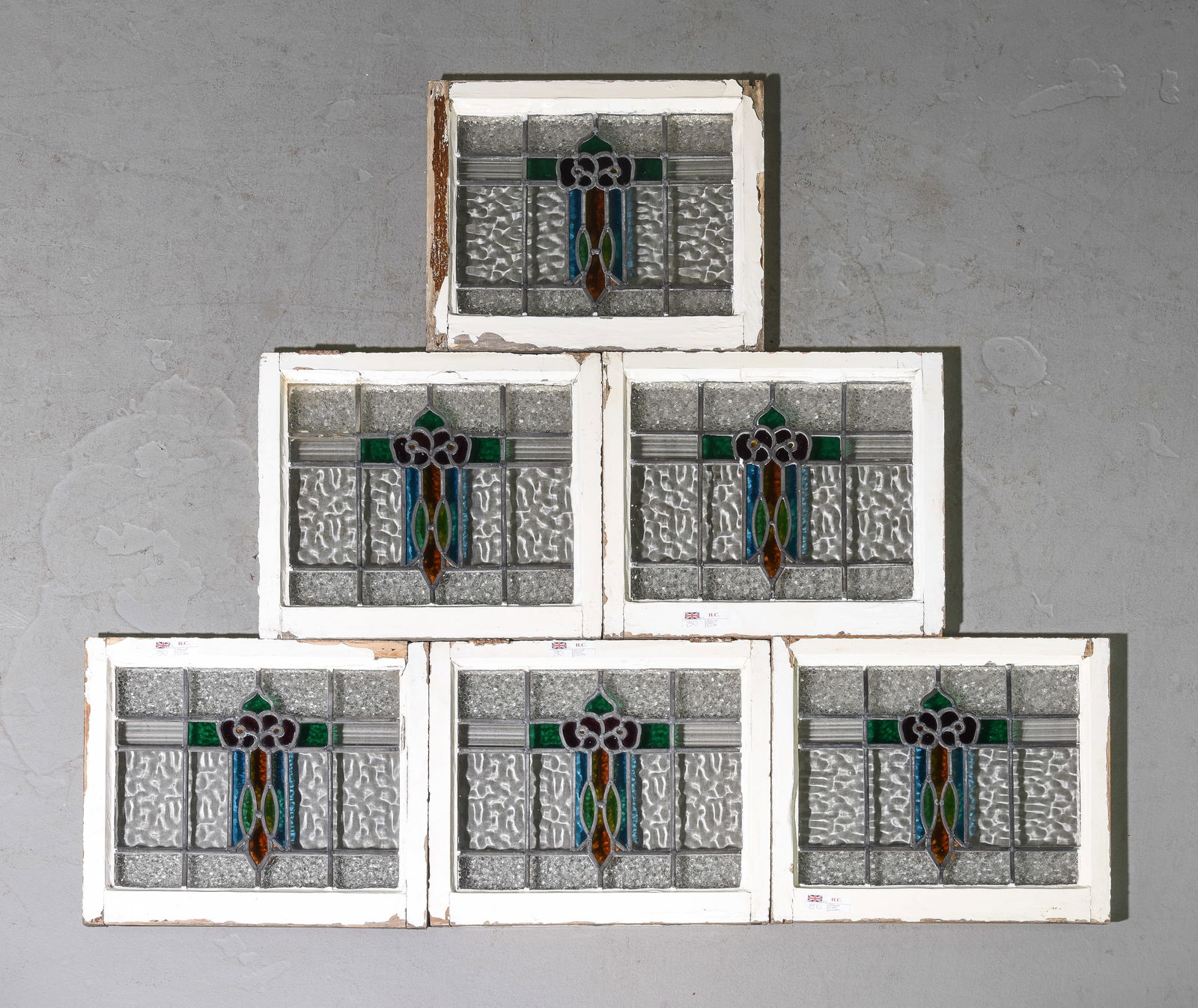 6 Assorted British Stained Glass Windows (1 of 2)