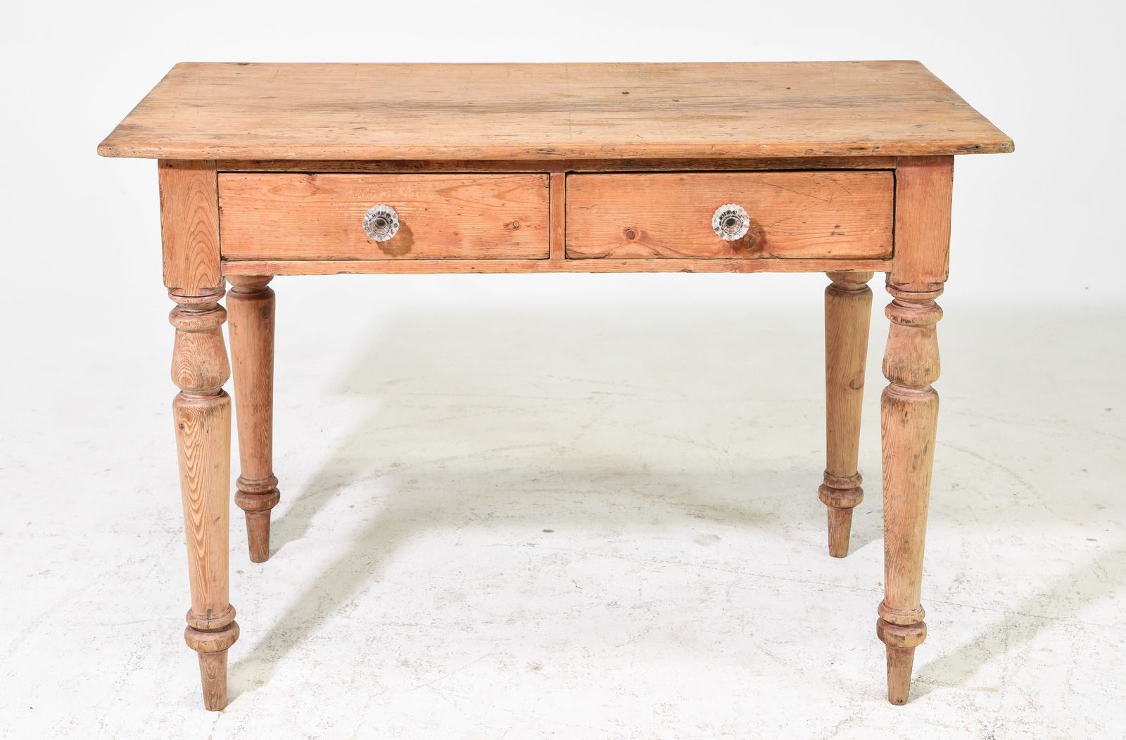 Victorian Pine 2 Drawer Kitchen Table (1 of 8)