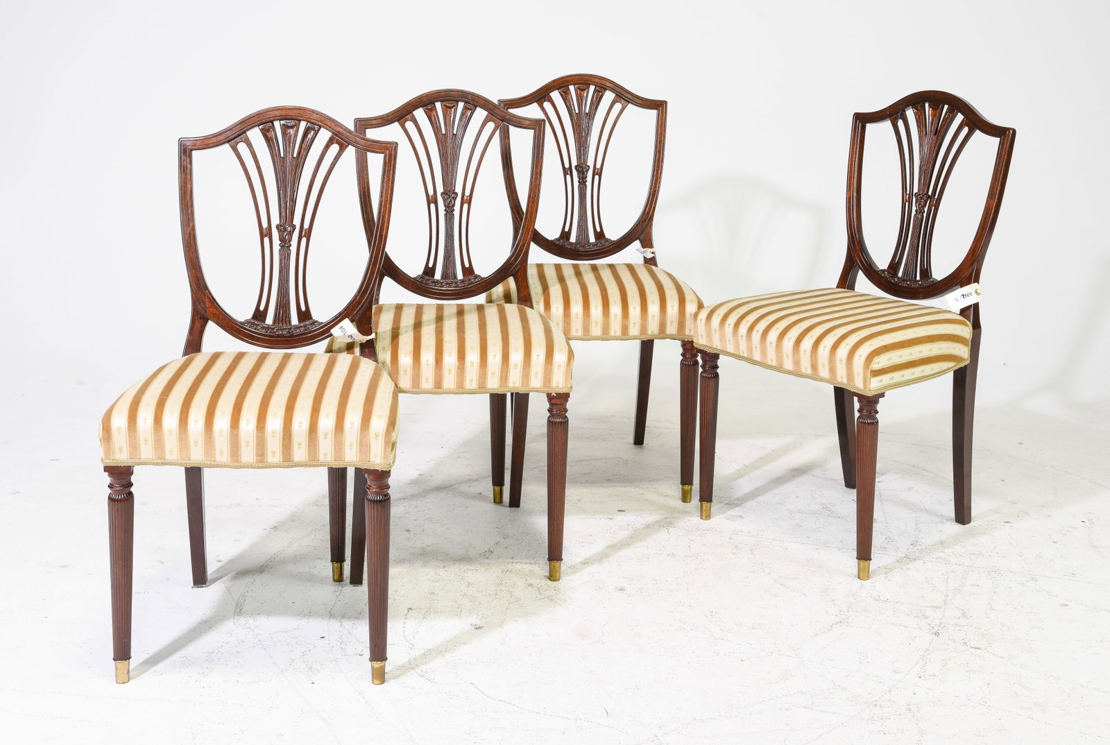 Set of 4 Mahogany Dining Chairs: Set of 4 Mahogany Dining Chairs - 37 inches tall x 23 x 20, seat height is 19 inches
