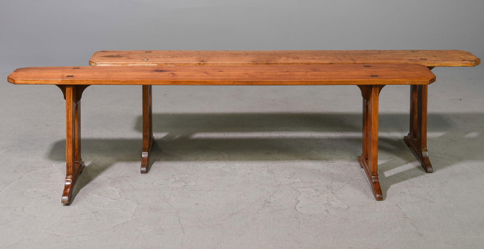 Pair Of Rustic Cherry Farmhouse Benches (1 of 5)