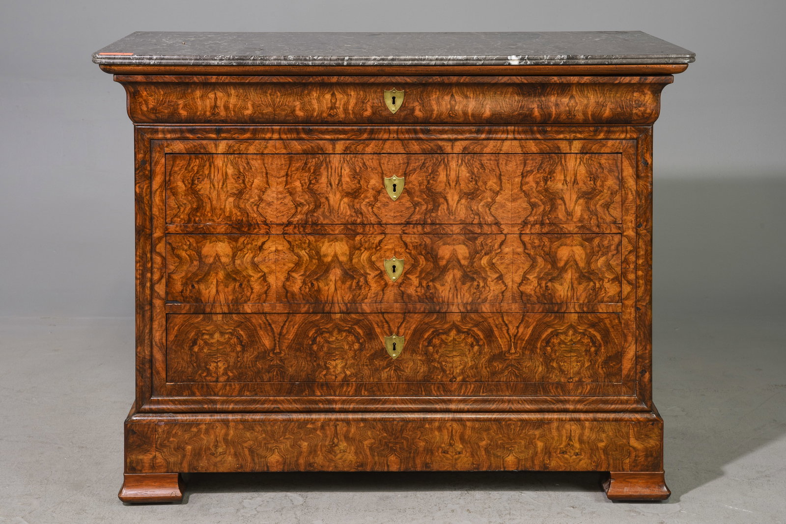 Louis Philippe Style Walnut Marble Top Chest (1 of 8)