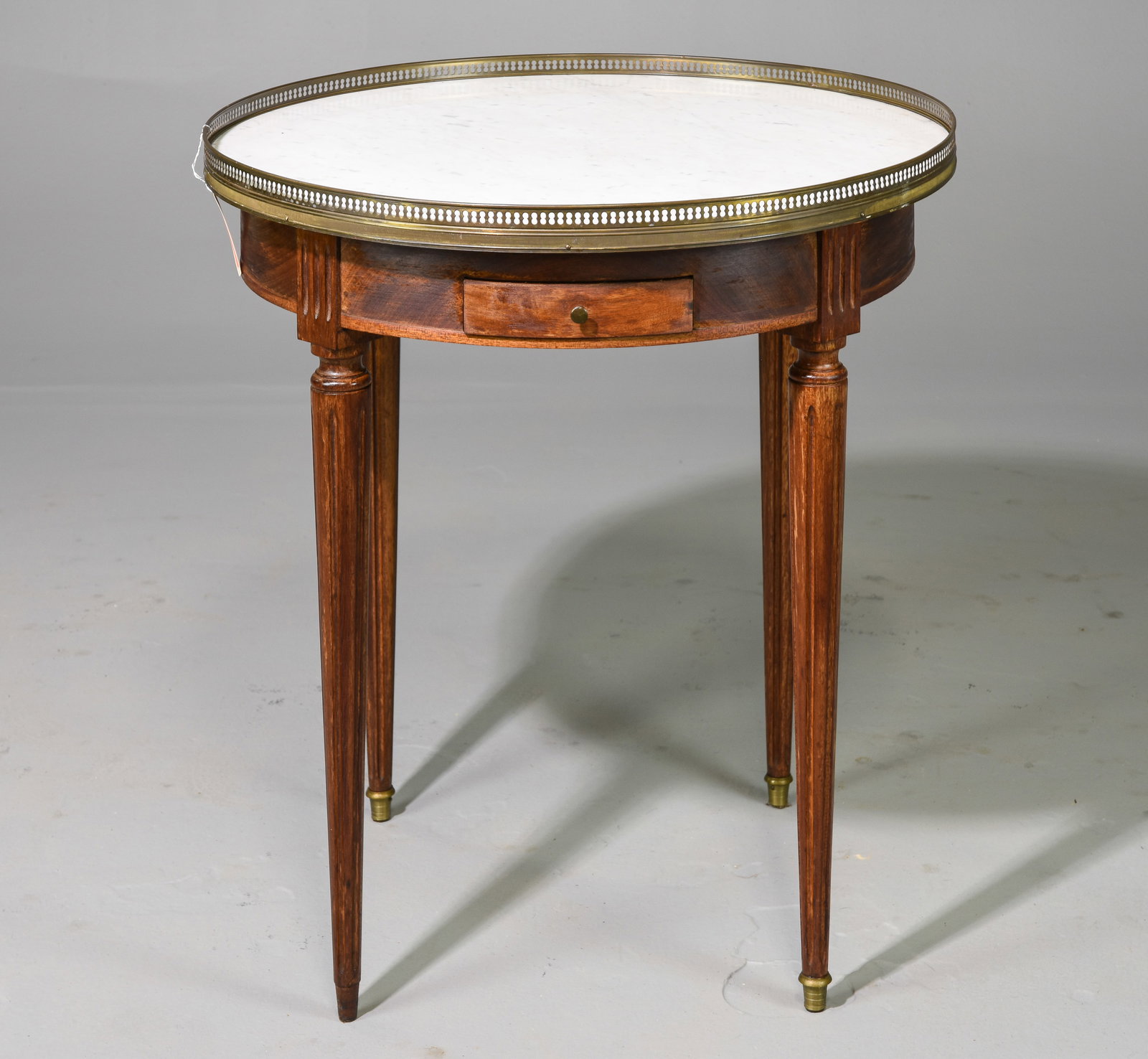 Louis XVI Style White Marble Top Boulotte Table (1 of 4)