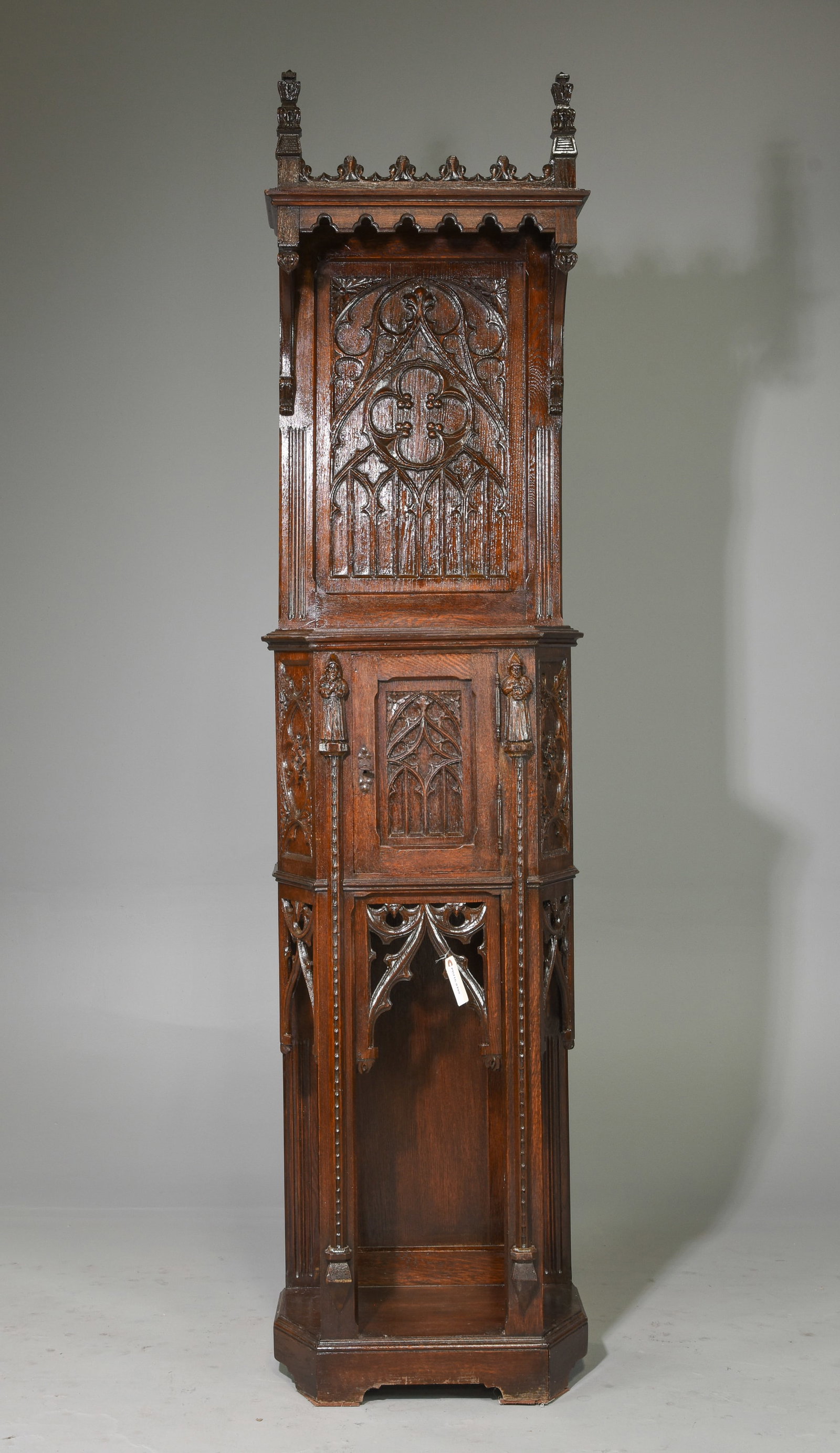 Carved Gothic Style Oak Creedence Cabinet (1 of 10)