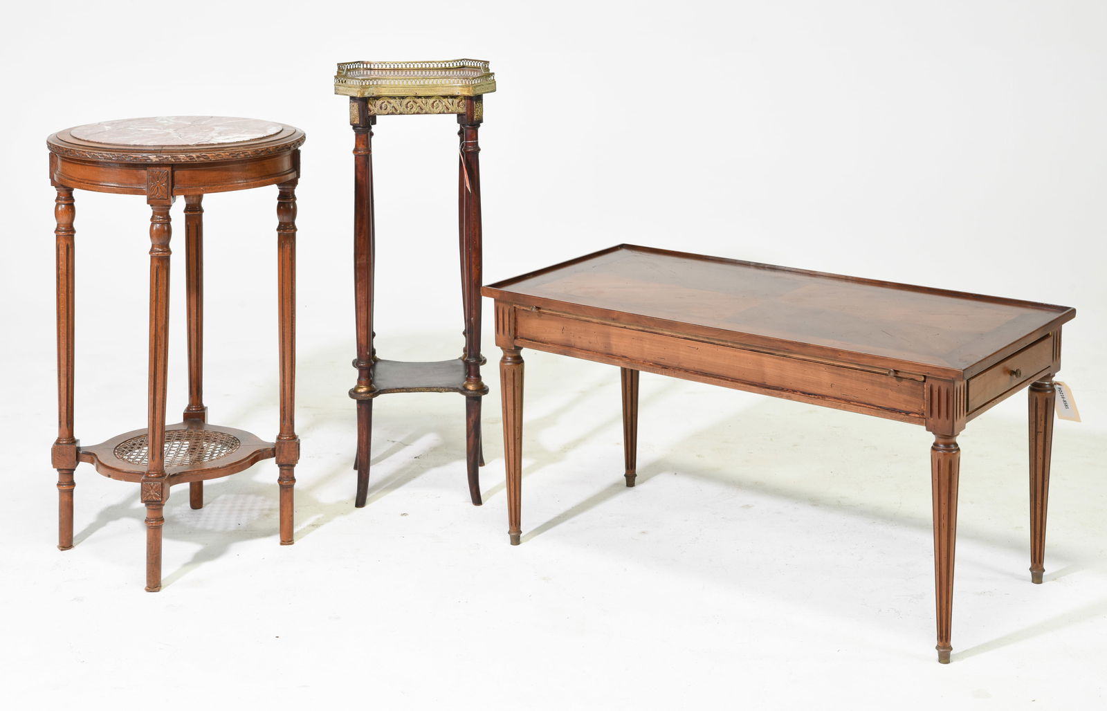 Louis XVI Style Coffee Table/Side Table & Round Cellette (1 of 8)