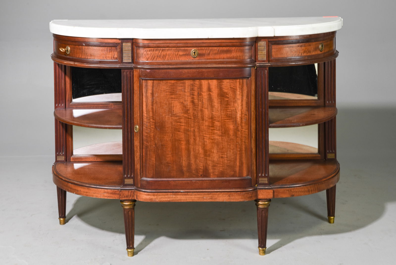 Louis XVI Style Mahogany White Marble Top Buffet (1 of 7)