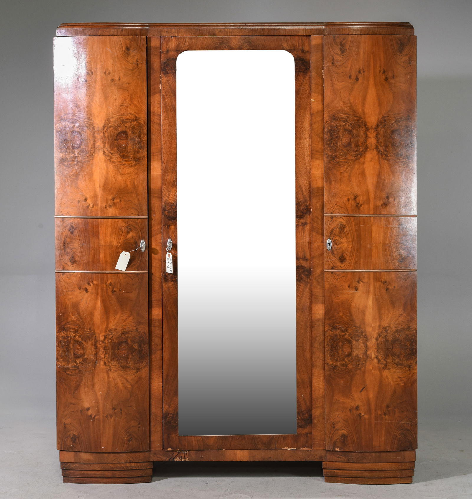 3 Door Walnut Art Deco Style Wardrobe (1 of 11)