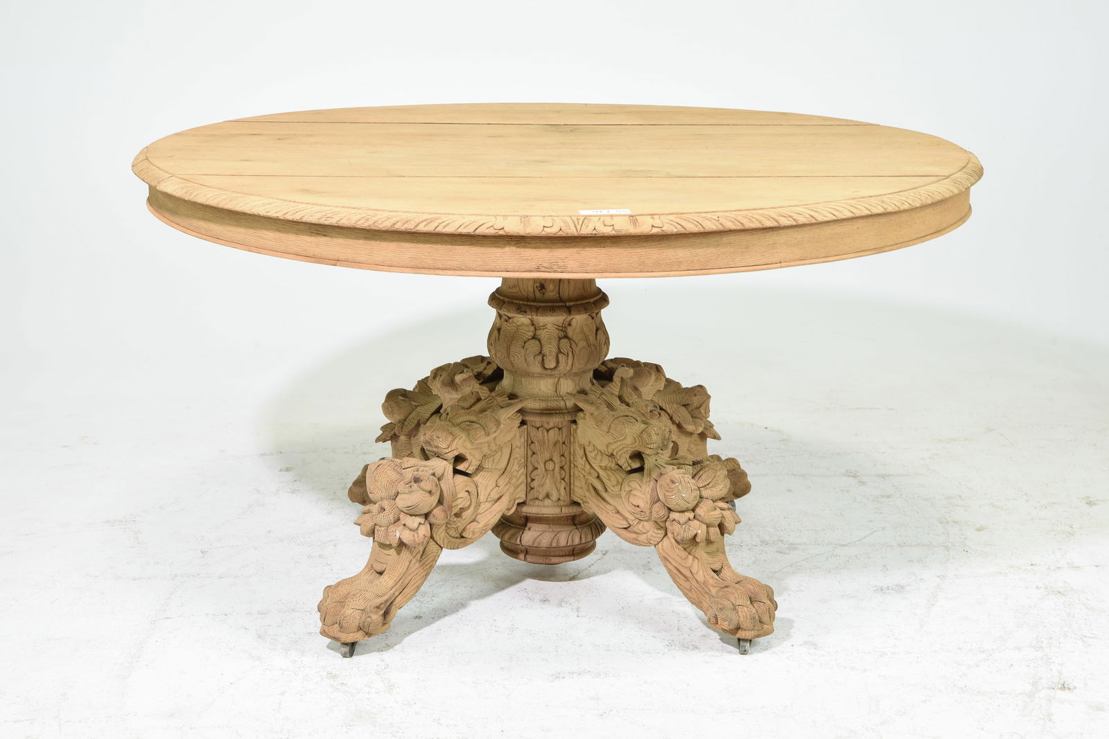 Henri II Style Bleached Oak Hunt Table (1 of 4)