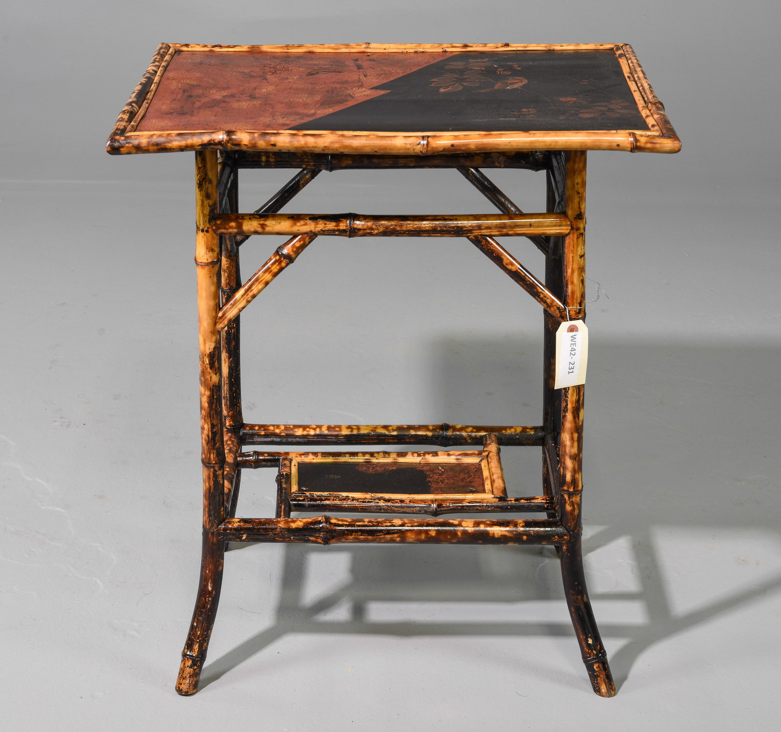 French Bamboo Occasional Table With Floral Motif (1 of 5)