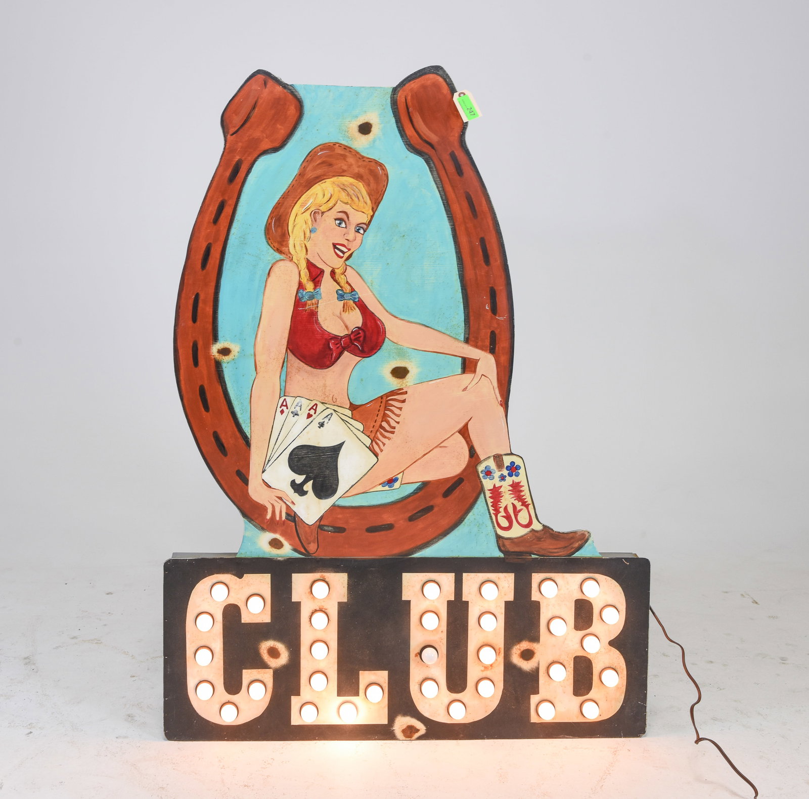 Large " Horseshoe Cowgirl Club" Illuminated Sign (1 of 4)