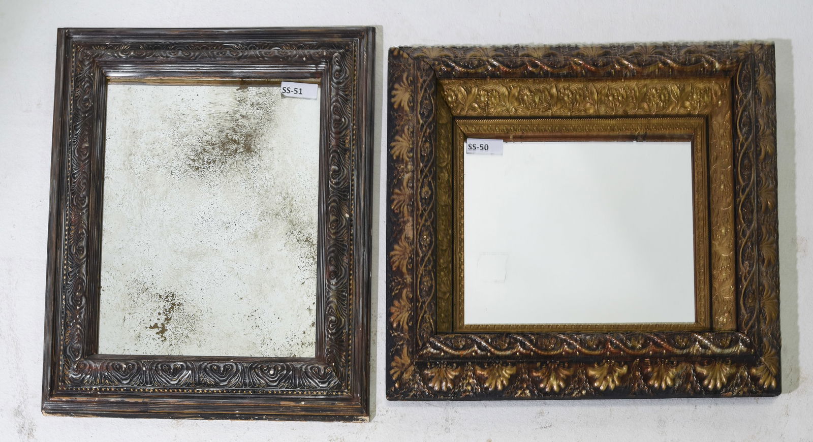 2 Framed Distressed Mirrors (1 of 5)