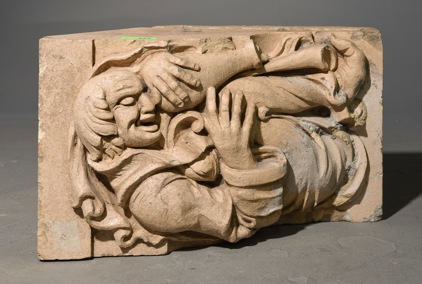 Painted Carved St. Peter Concrete Architectural Element (1 of 6)