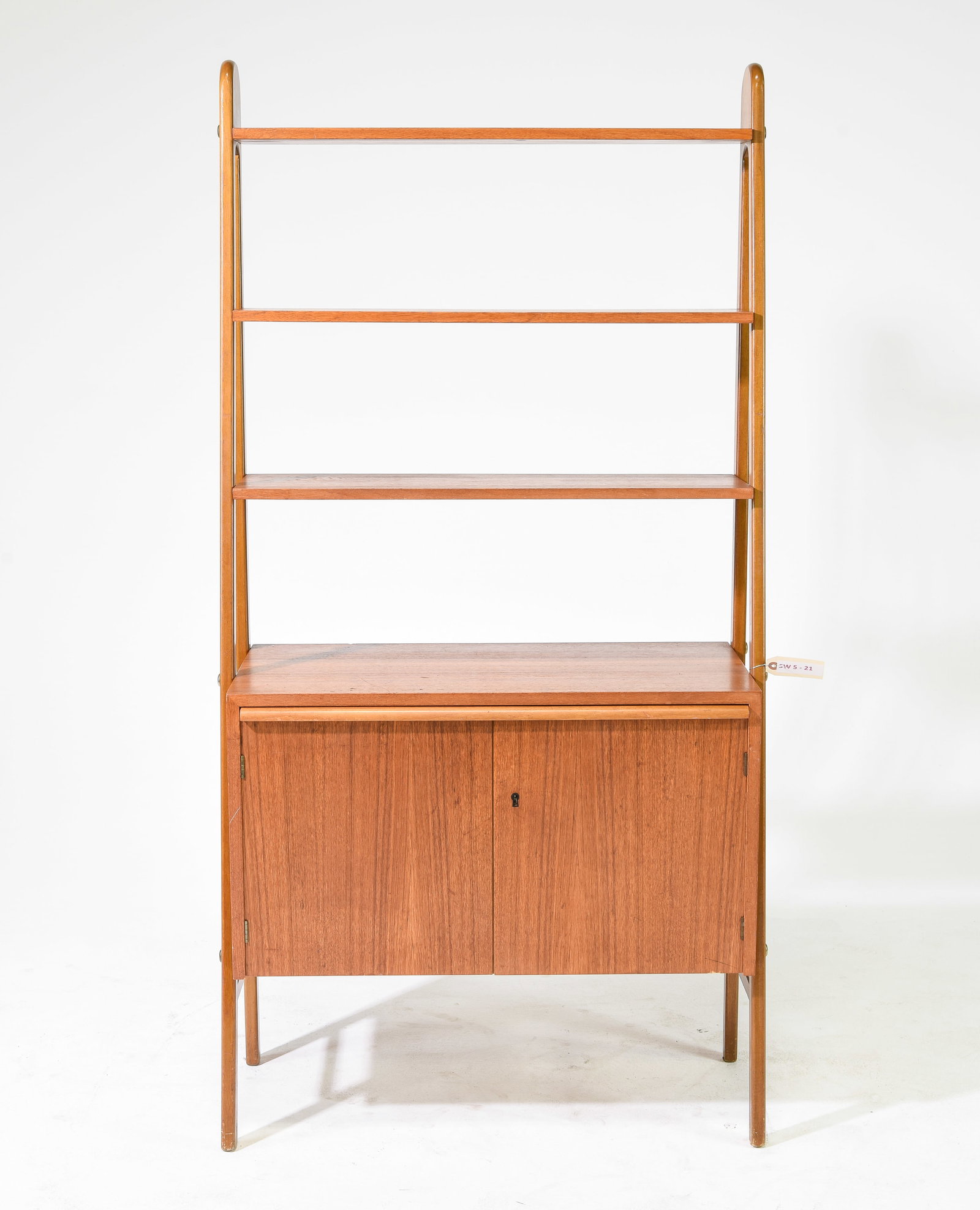 Mid Century Scandinavian Freestanding Teak Bookcase: Mid Century Scandinavian Freestanding Teak Bookcase - 61 inches tall x 31 x 5