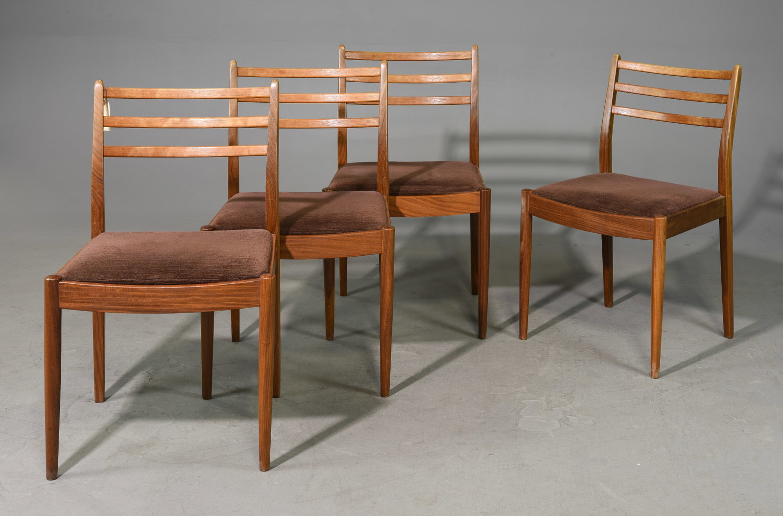 4 Mid Century Modern Ladder Back Chairs - Gplan: 4 Danish Modern Style Ladder Back Dining Chairs by G-Plan - 31 in tall x 21 x 19, Seat height is 18 inches