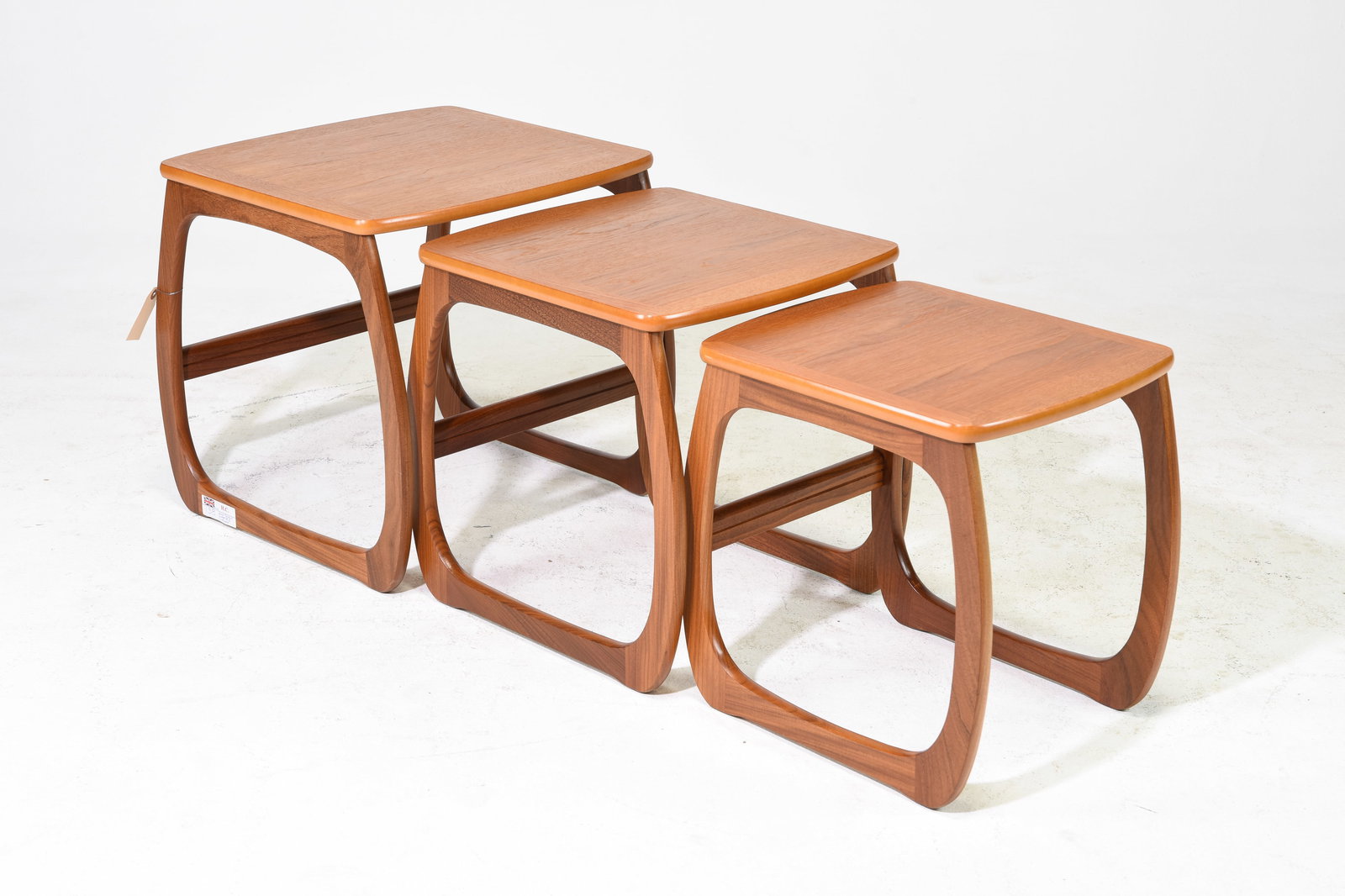 Mid Century Modern Nest of 3 Tables - Parker Knoll: Danish Modern Style Nest of 3 Tables by Parker Knoll - 20 inches tall x 21 x 19