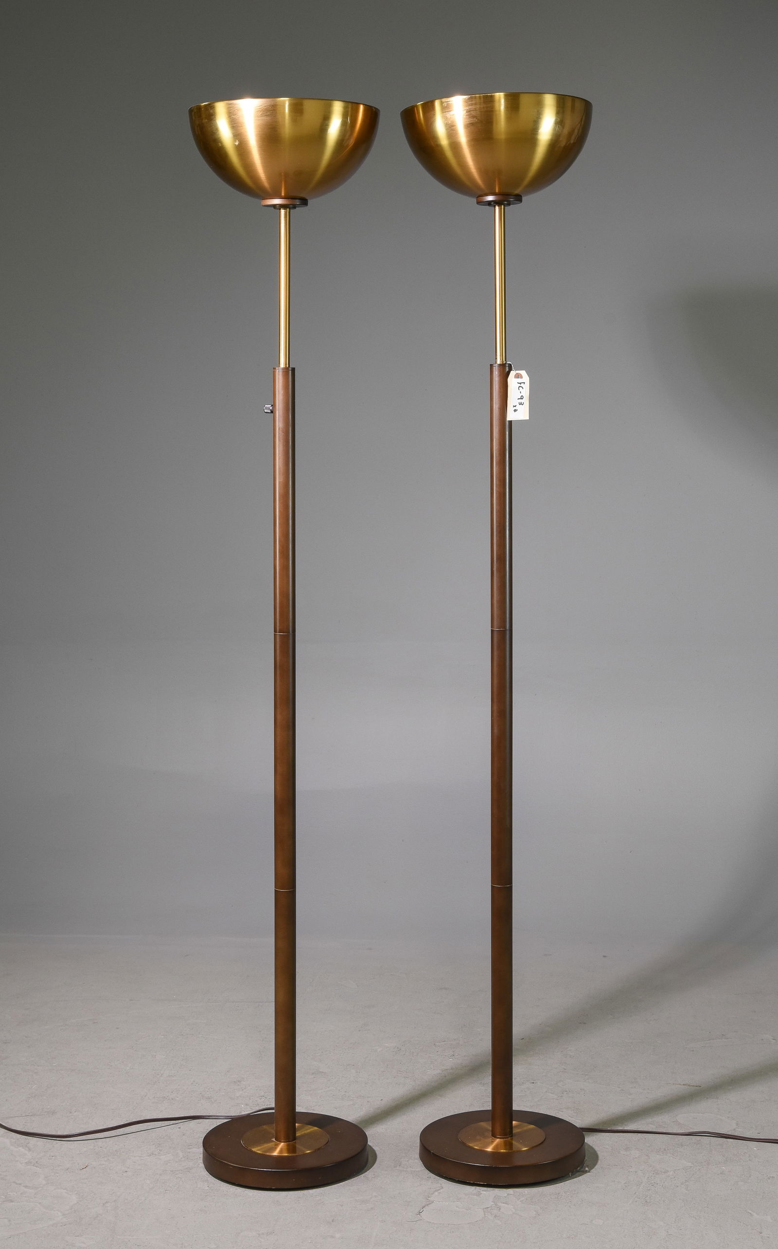 Pair Of Brass Finished Torchiere Floor Lamps (1 of 3)