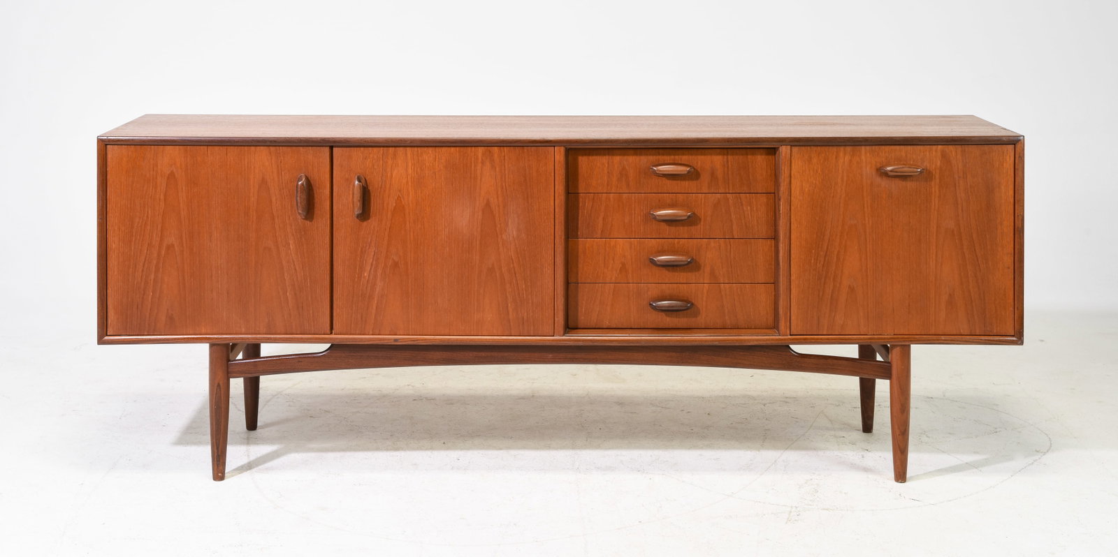 Mid Century Modern Sideboard - G-Plan "Scandinavian": This Danish Modern Style Teak Credenza is made by Mid Century Modern Furniture Maker G Plan ( Gplan ) & is part of their "Scandinavian" Range. - 31 in tall x 81 x 18