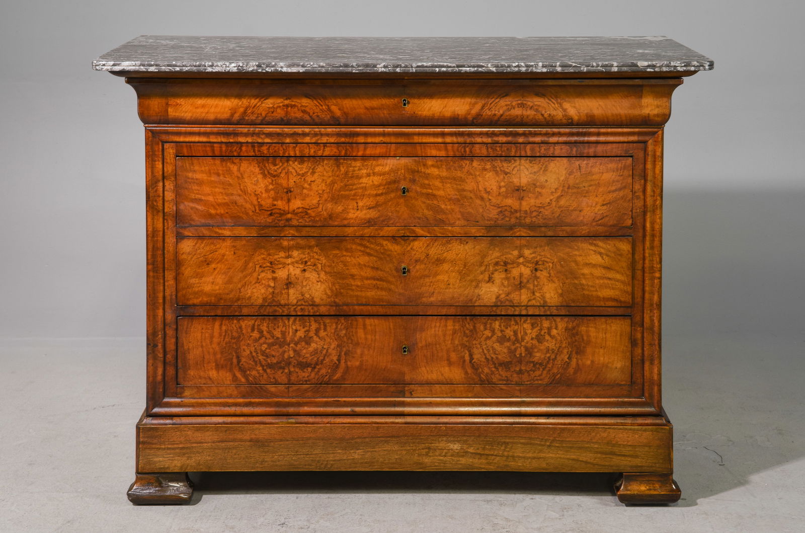 Louis Philippe Walnut Marble Top Chest (1 of 7)