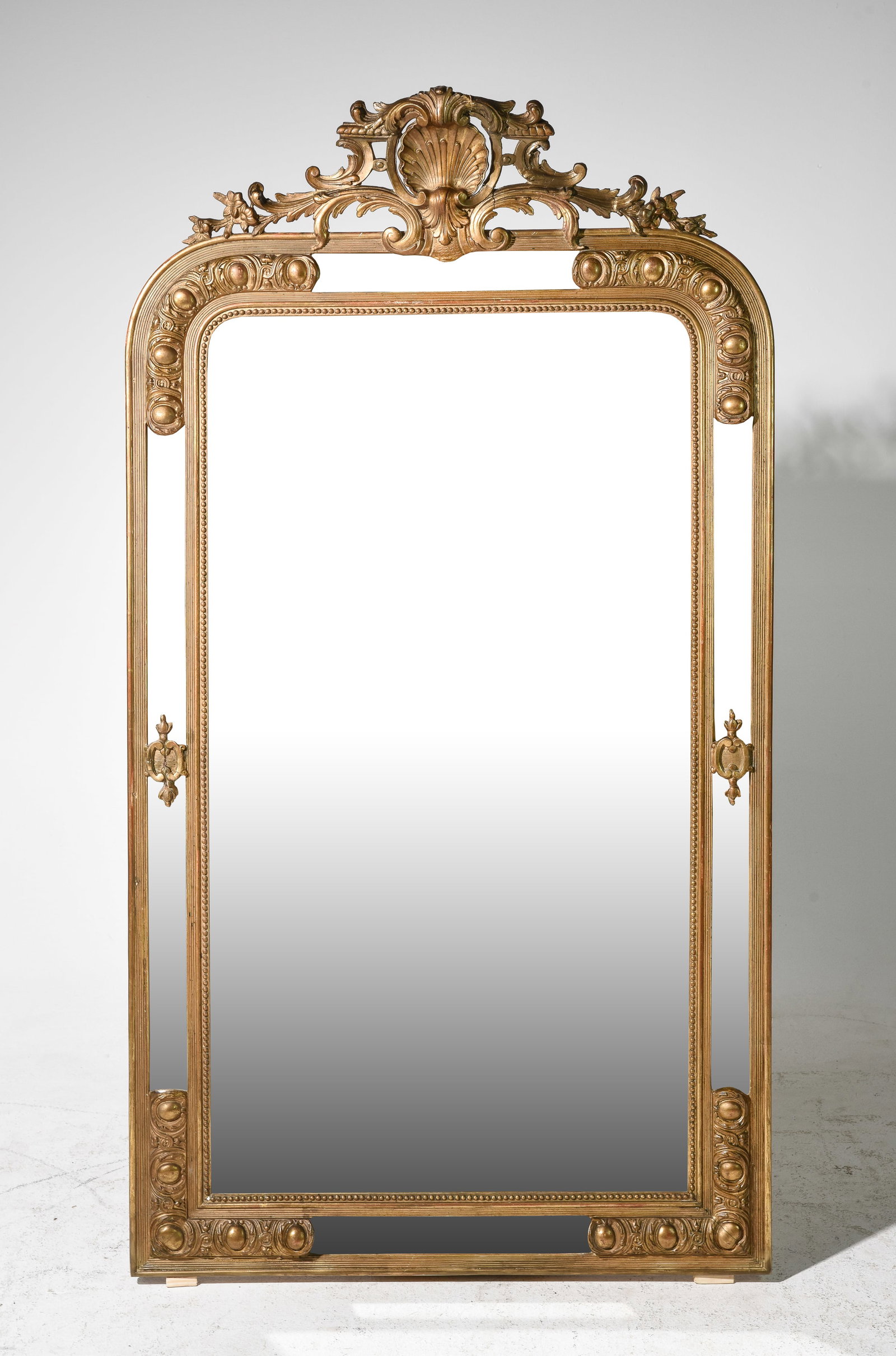 Louis Philippe Style Gold Gilt Mirror With Crown (1 of 5)