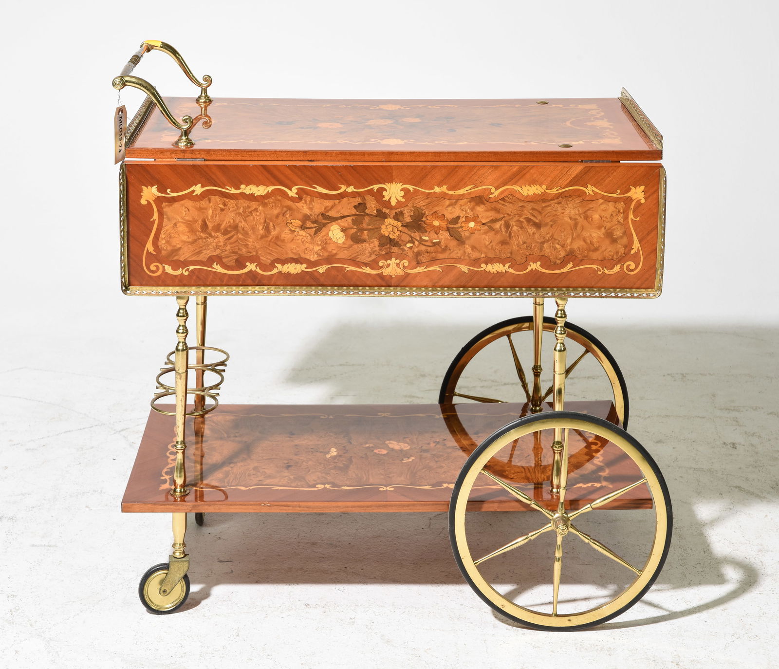 Italian Inlaid Drop Side Tea Cart / Trolley (1 of 4)