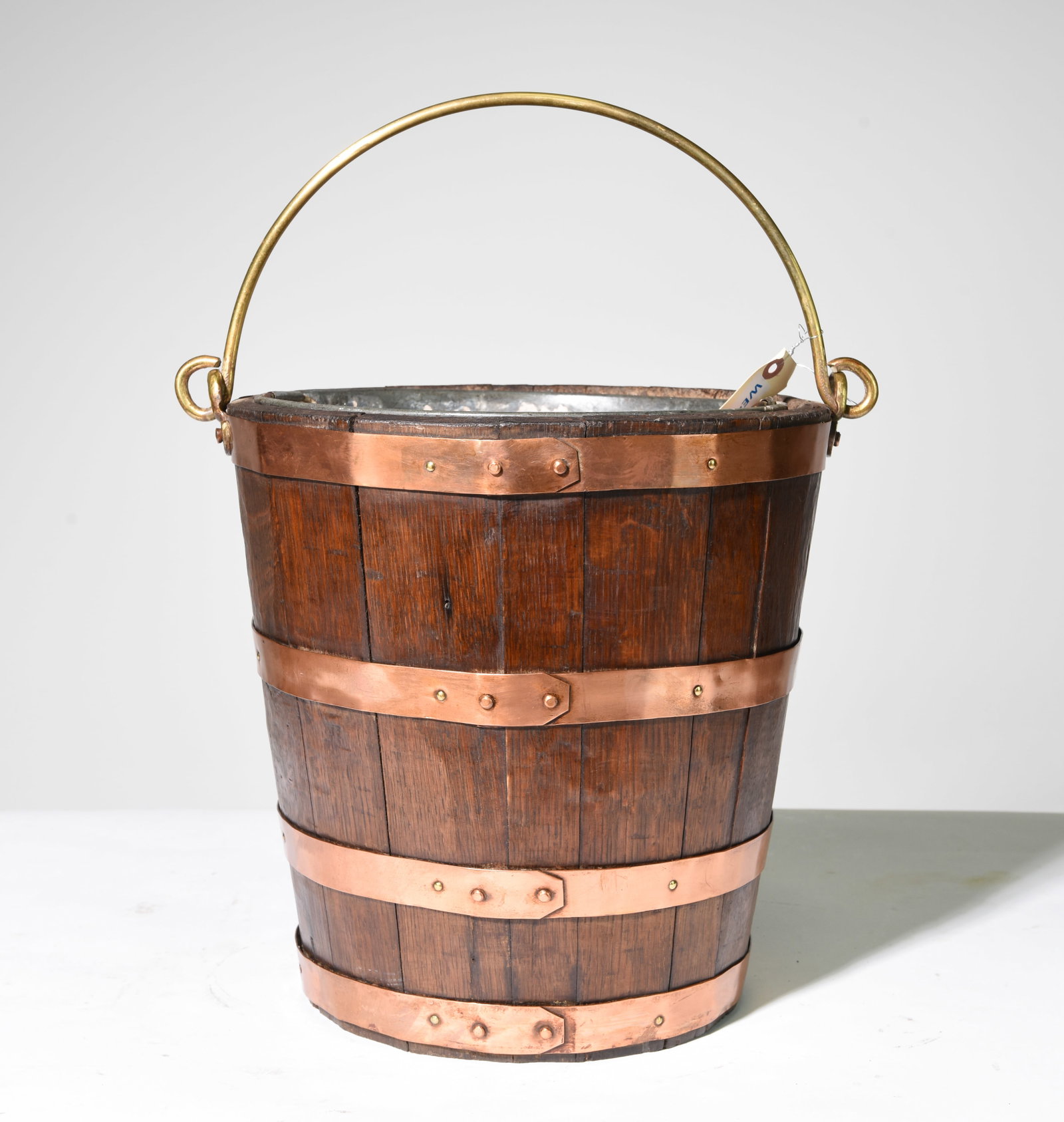Oak Copper Banded Wine Bucket: Oak Copper Banded Wine Bucket - 13 inches tall x 12 x 12