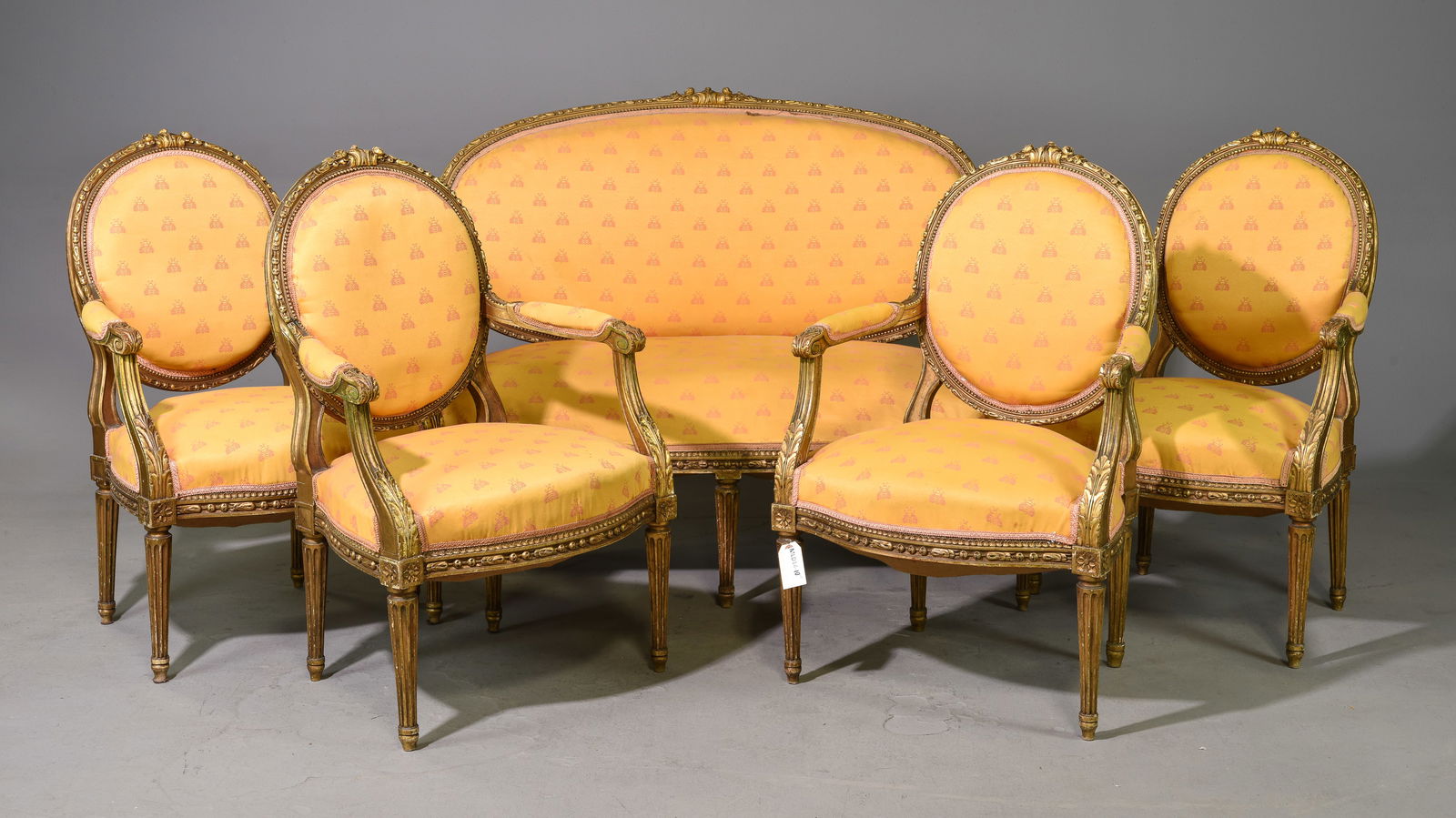 5pc Louis XVI Style Salon Suite - Sofa & 4 Chairs (1 of 9)
