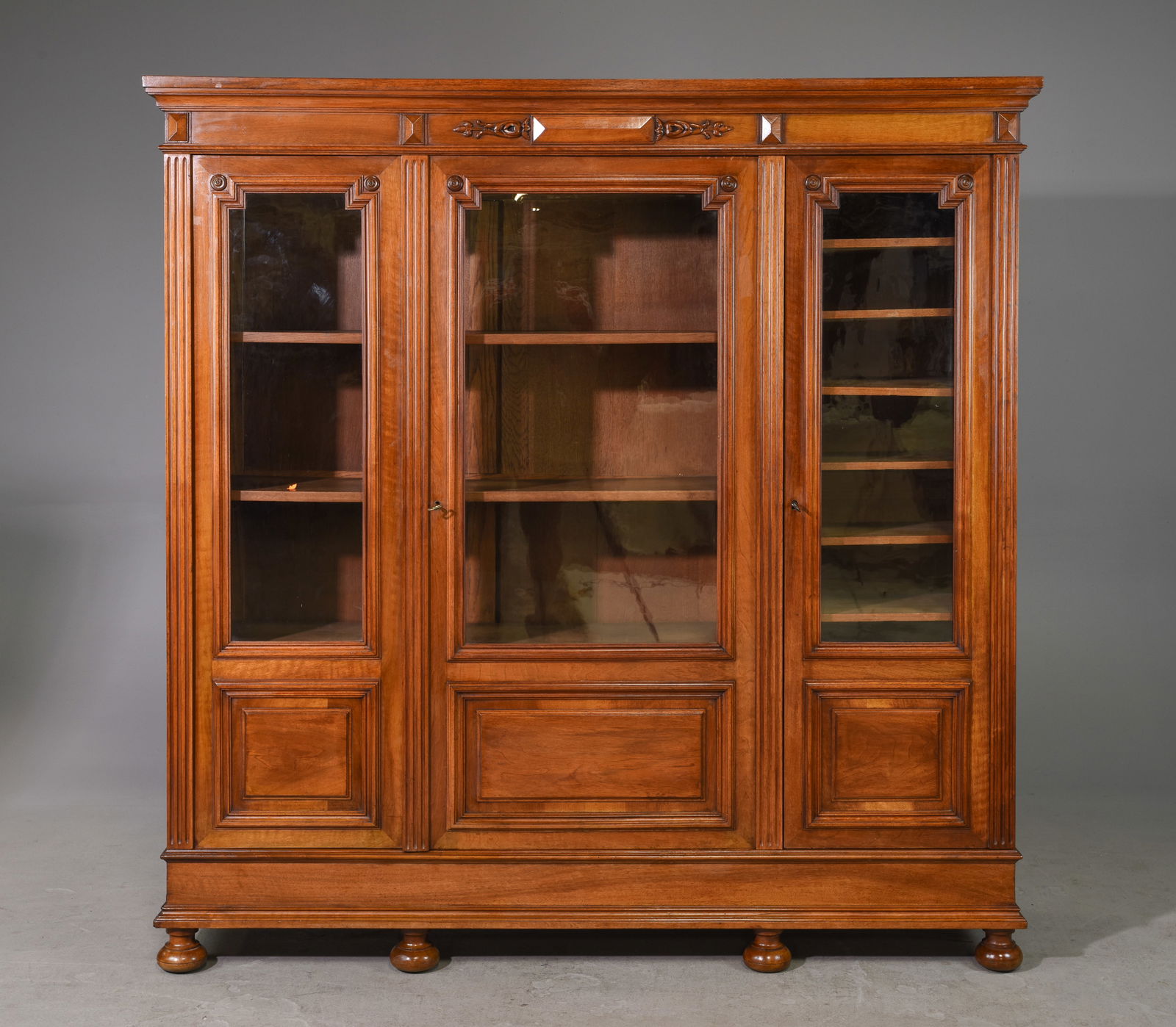 Louis XVI Style Walnut Bookcase / Cupboard (1 of 4)