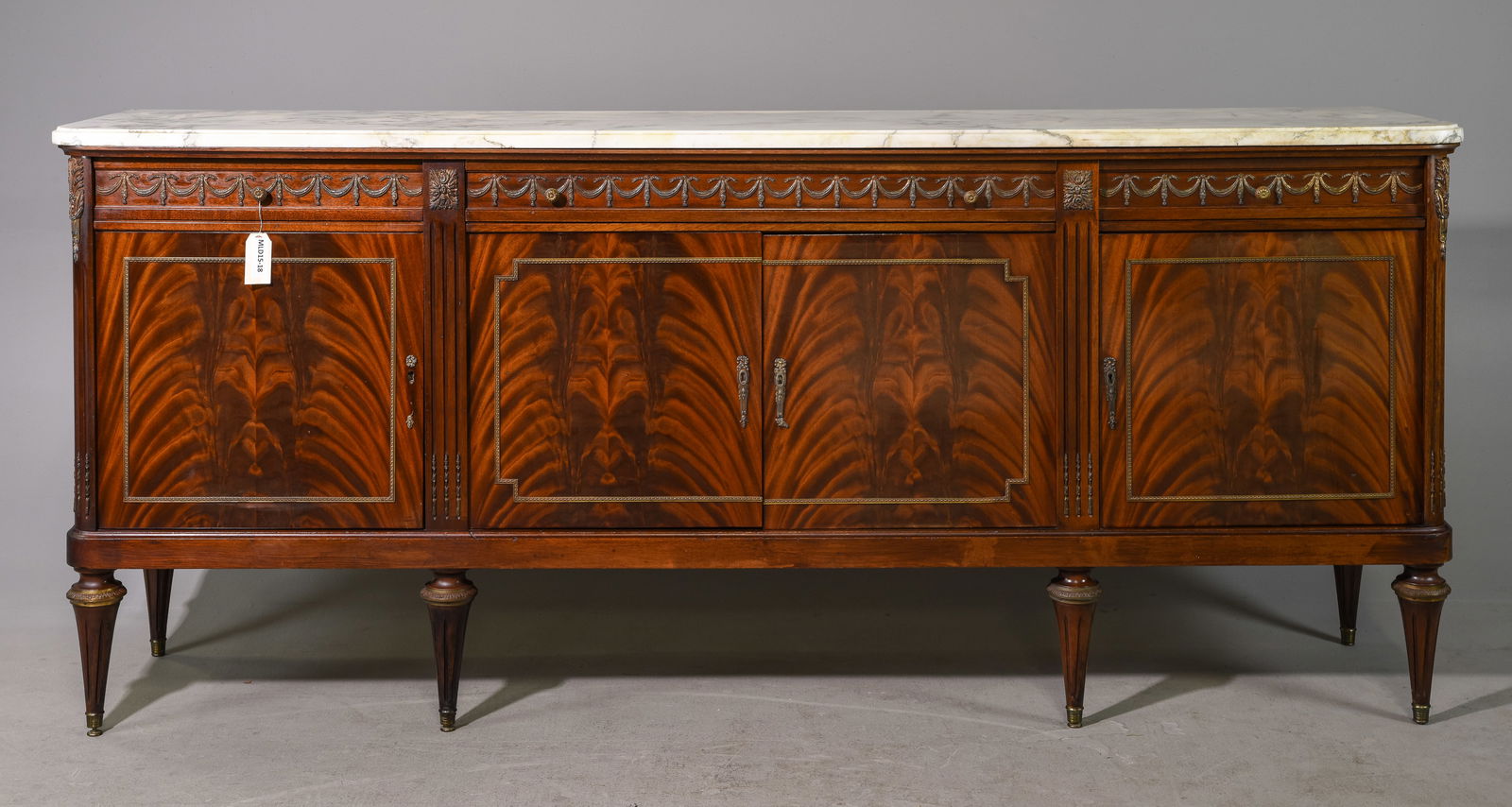 Louis XVI Style White Marble Top Sideboard / Enfilade (1 of 11)