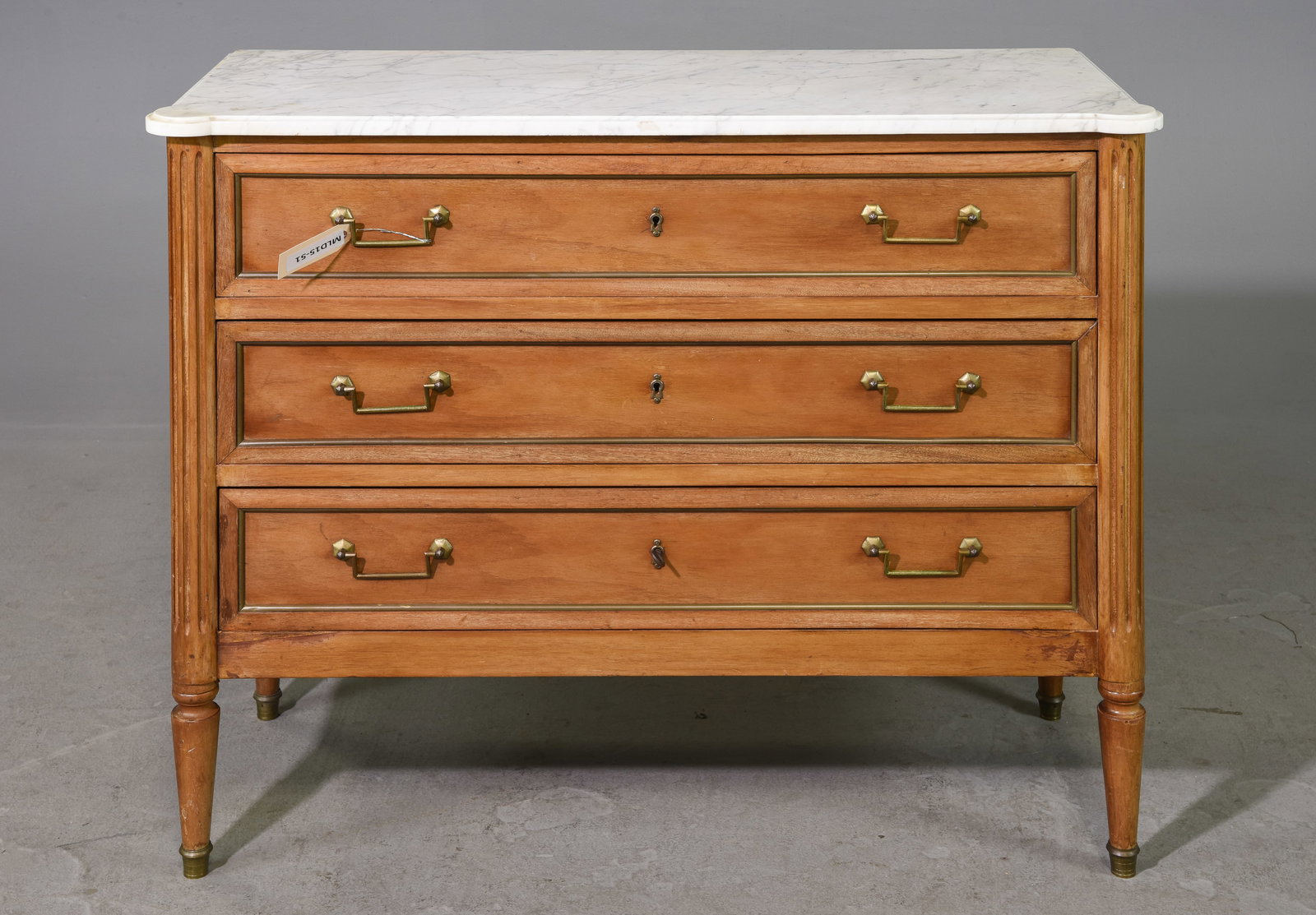 Louis XVI Style White Marble Top Chest (1 of 5)