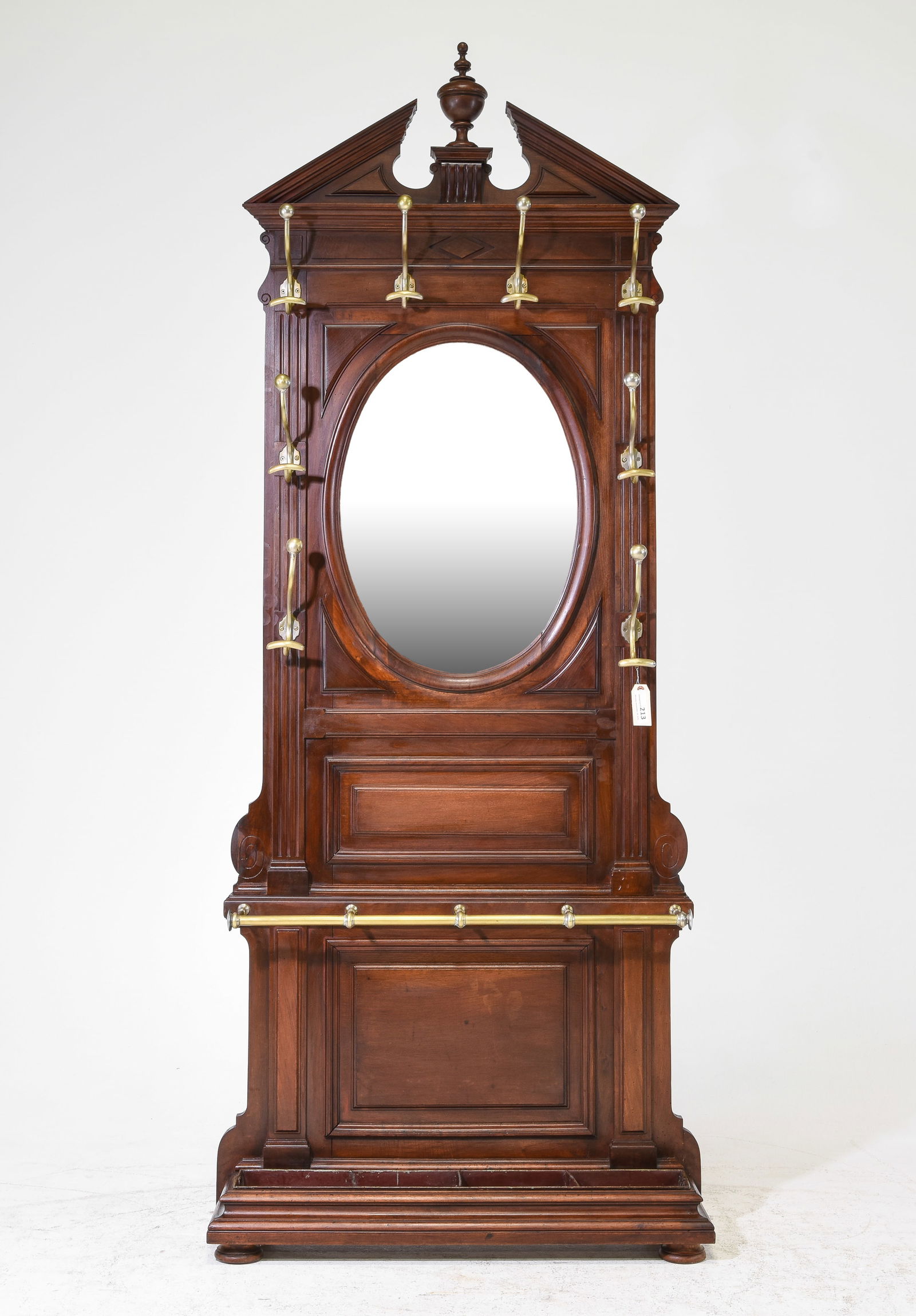 Henri II Style Mahogany Mirror Back Hall Stand (1 of 6)