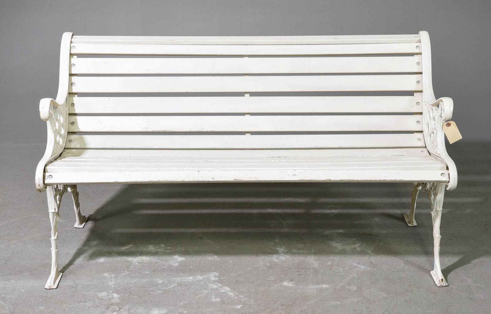 White Painted Cast Iron Garden / Patio Bench #1 (1 of 5)