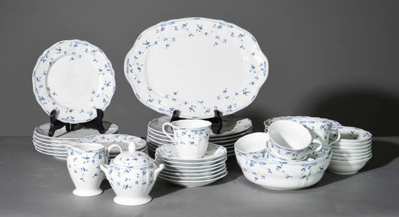 52pc Noritake French Pattern Blue & White China: 52pc Noritake French Pattern Assorted China - French Charm Patterns 3901 - 1 inch tall x 14 x 10