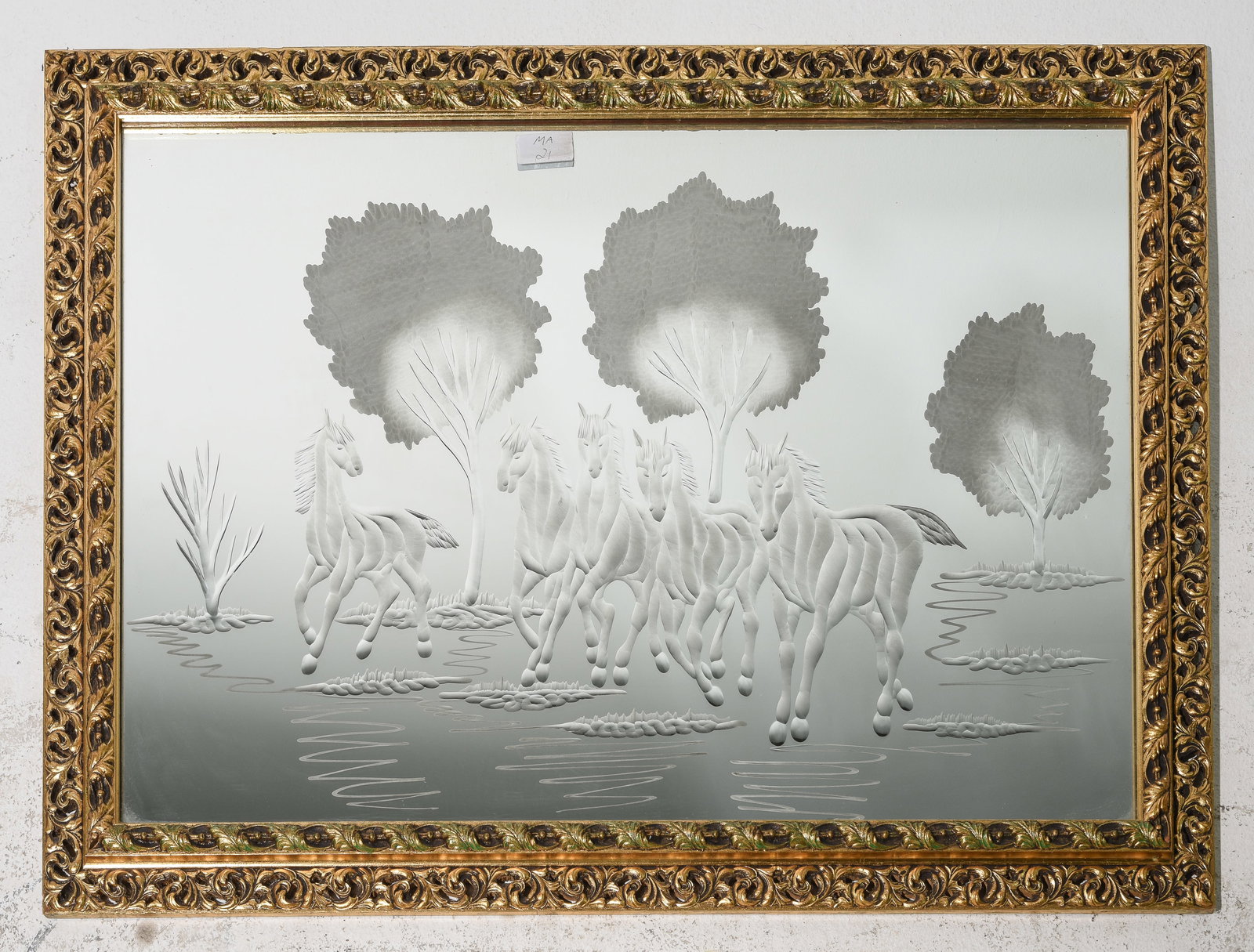 Gold Framed Mirror - Horses (1 of 4)