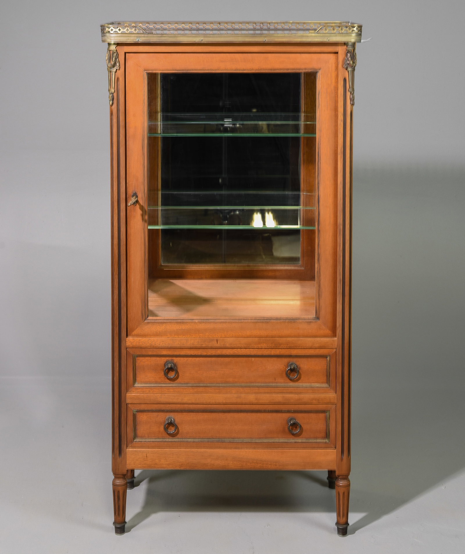 Louis XVI Style Marble Top Vitrine / Showcase (1 of 4)