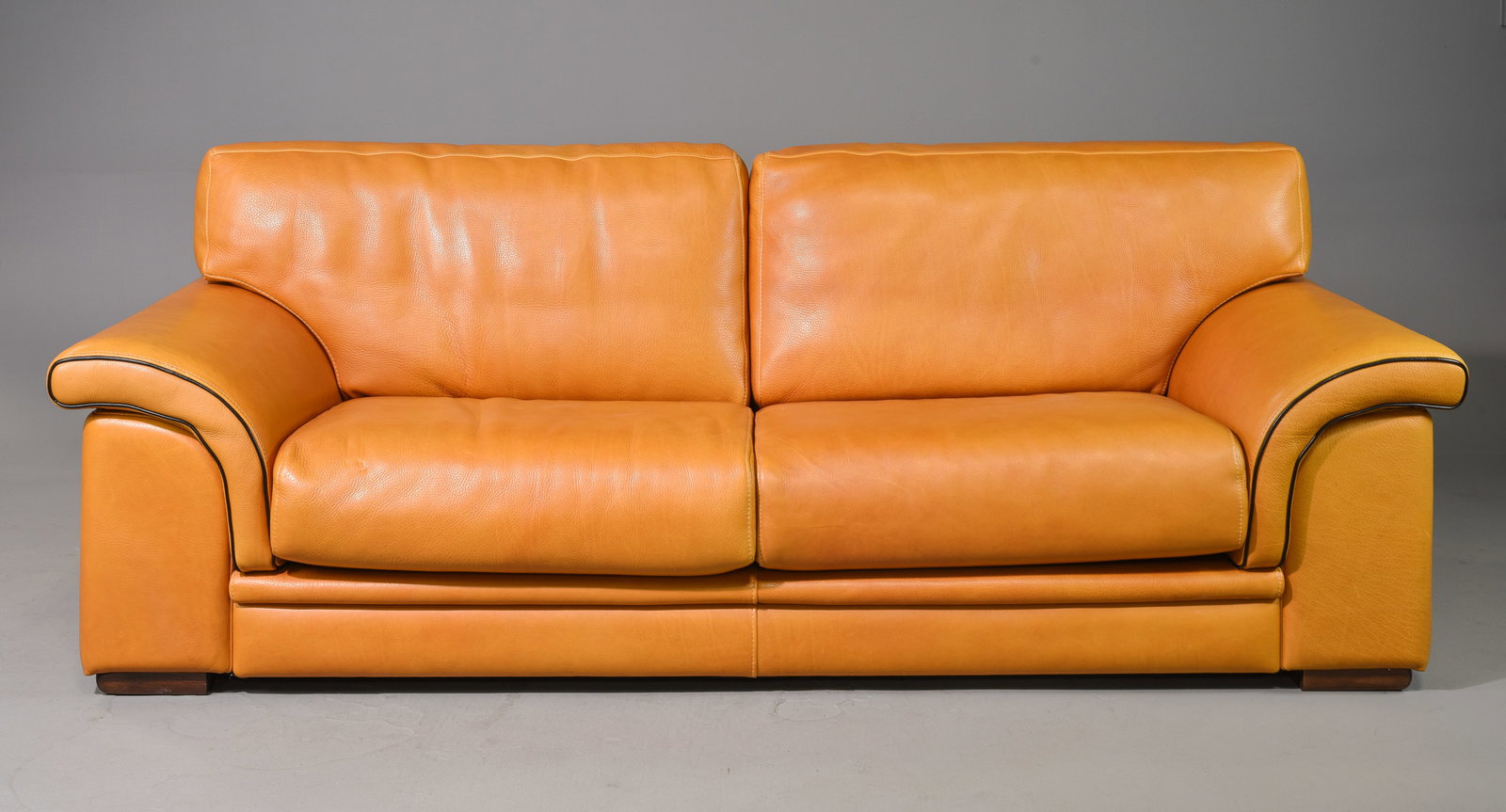 French Tan / Orange Leather Over Size Sofa (1 of 7)
