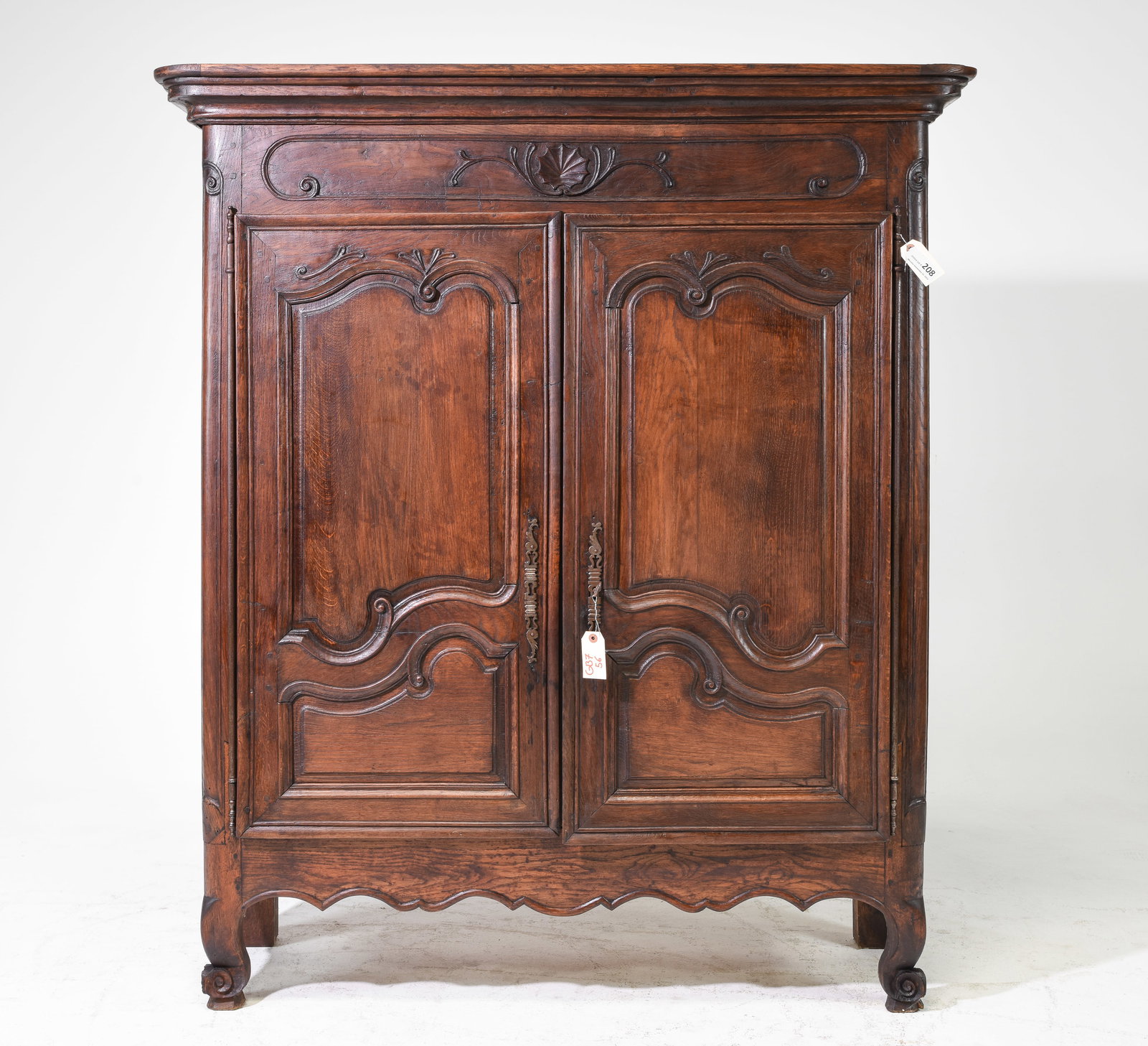 Louis XV Style Double Door Oak Cupboard (1 of 7)