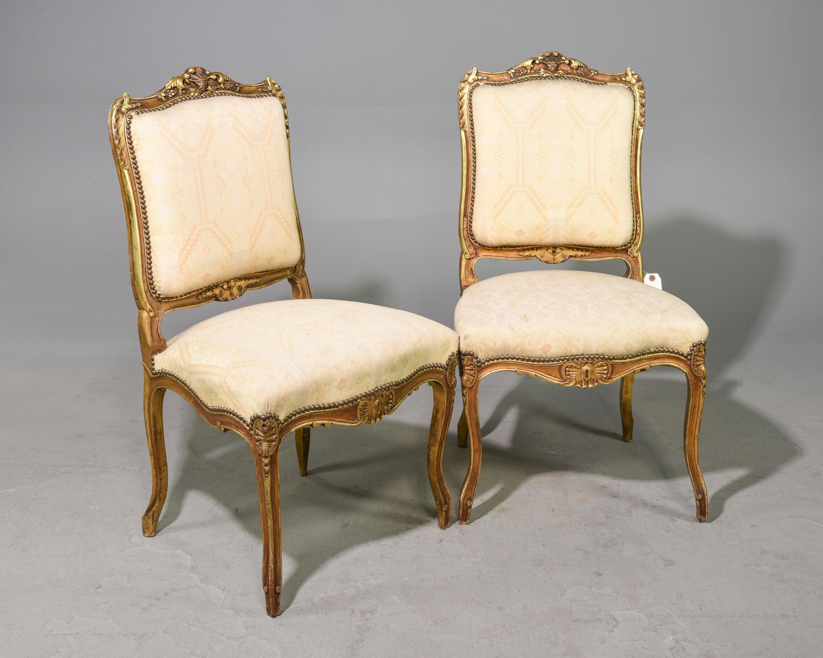 2 Louis XV Style Gilded Upholstered Arm Chairs (1 of 7)