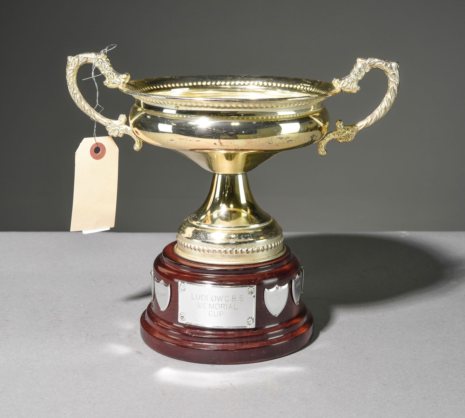 Ludlow C.B.S. Memorial Cup Trophy c.1900's: Ludlow C.B.S. Memorial Cup Trophy c.1900's - 9.5 in tall x 11 x 7